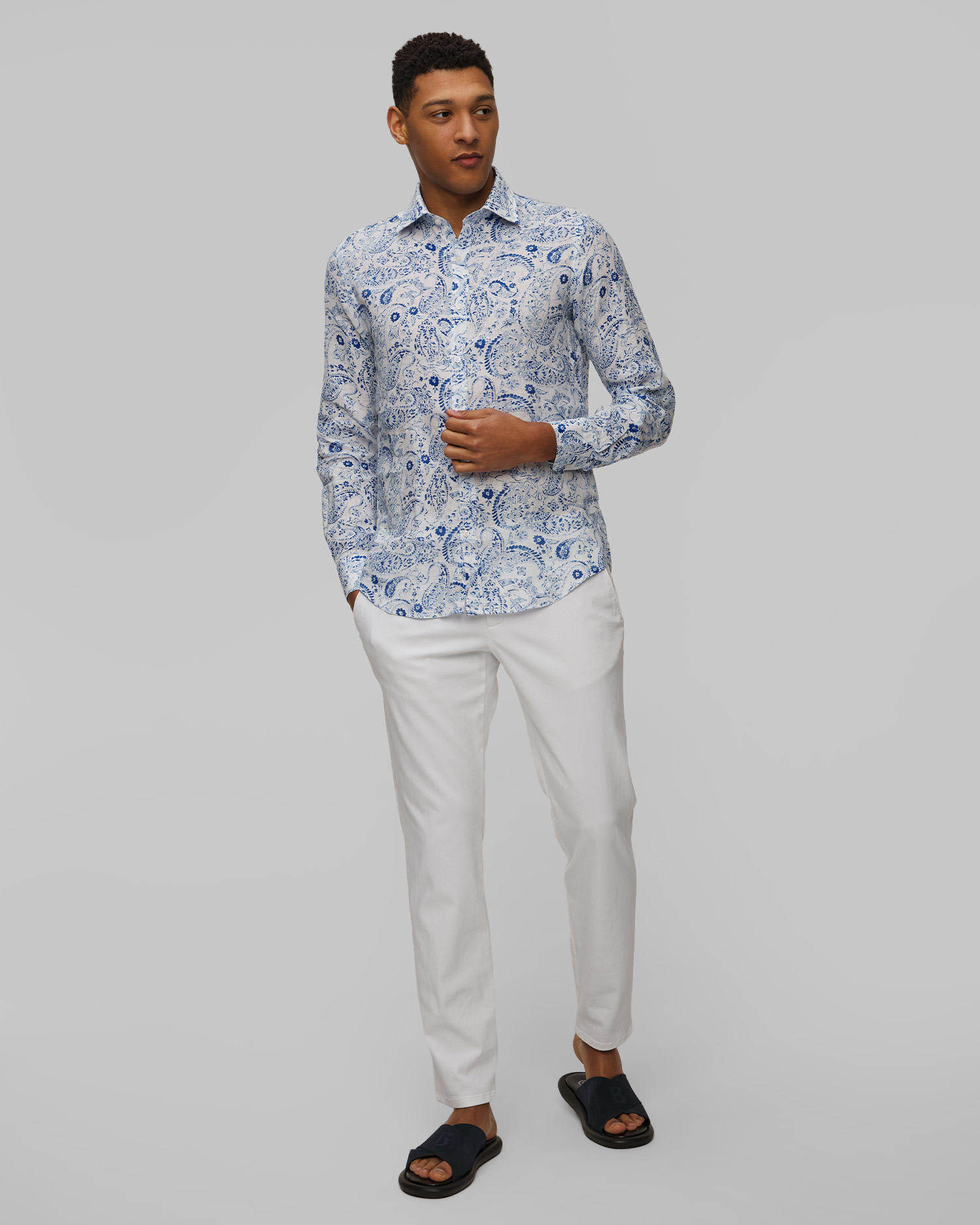 Chemise en lin à motifs pour hommes Paul&Shark