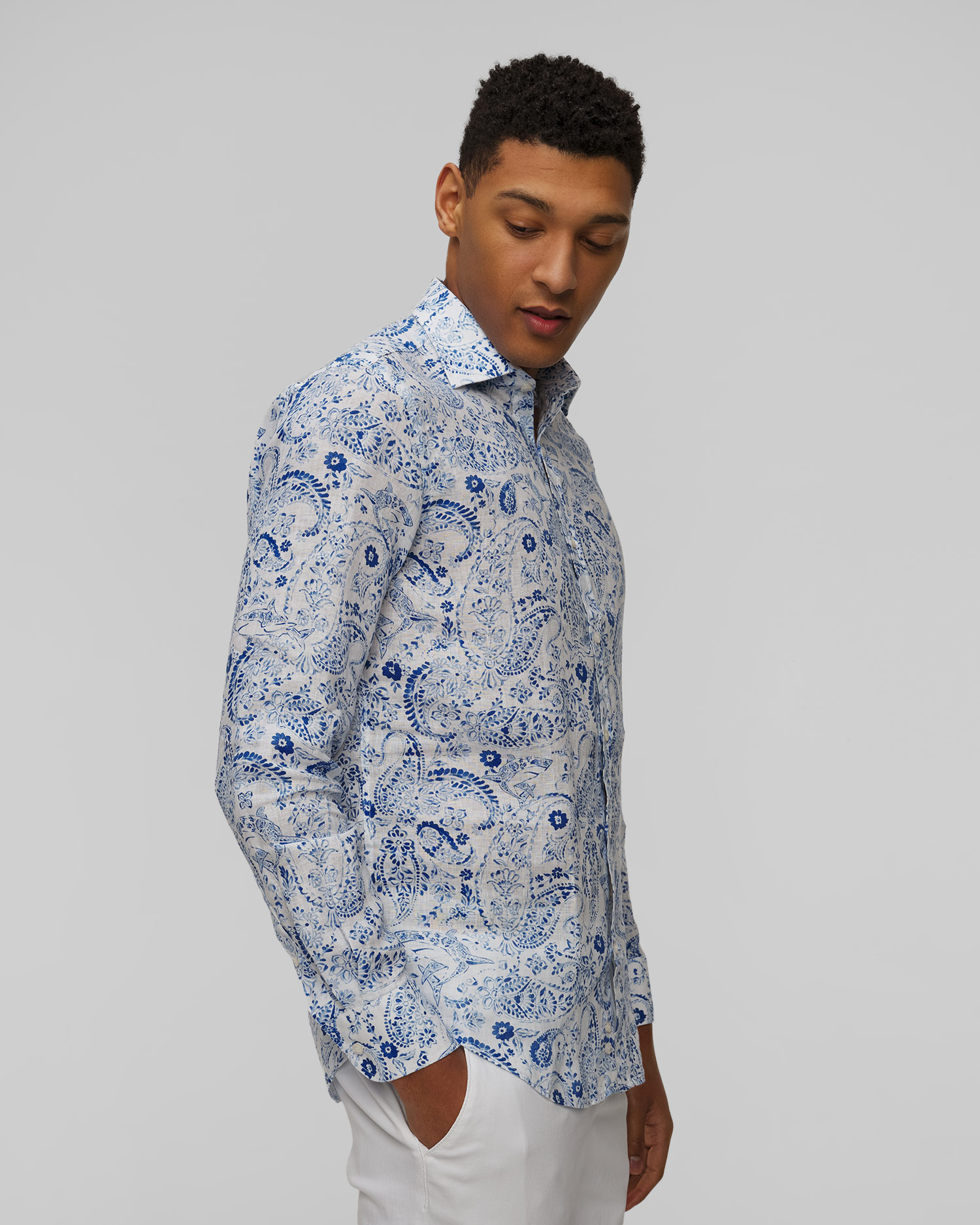 Chemise en lin à motifs pour hommes Paul&Shark