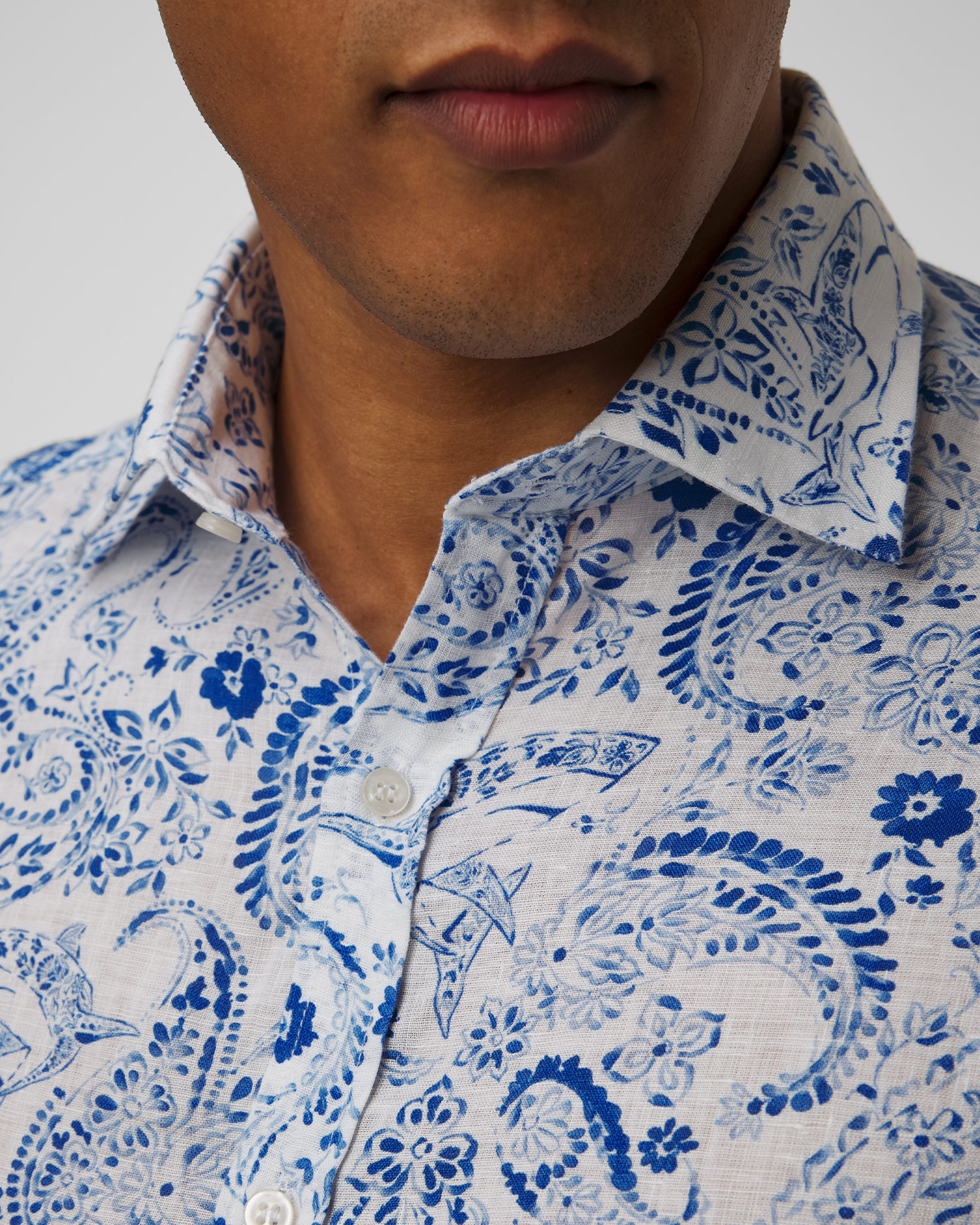 Chemise en lin à motifs pour hommes Paul&Shark
