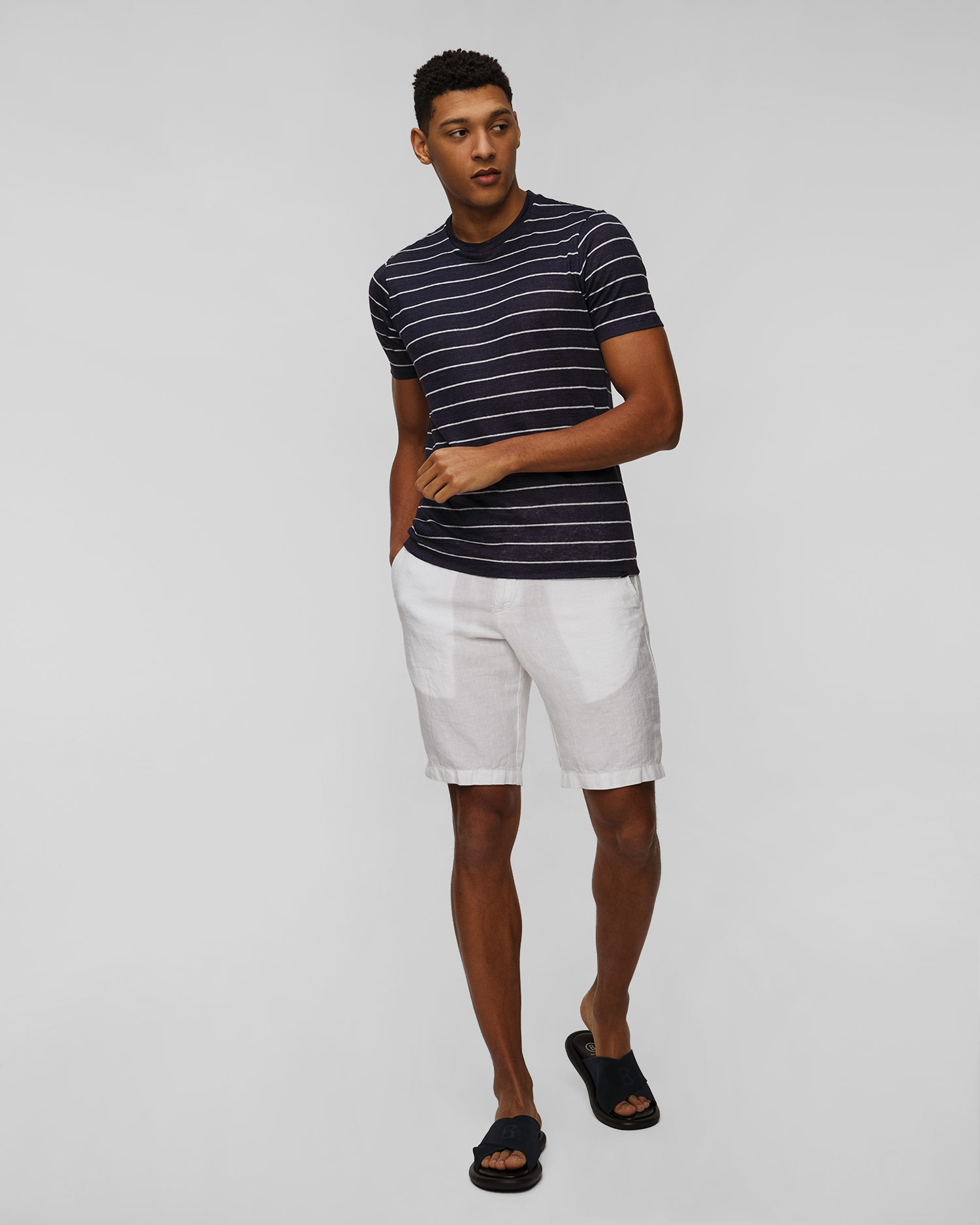 Short en lin blanc pour hommes Paul&Shark