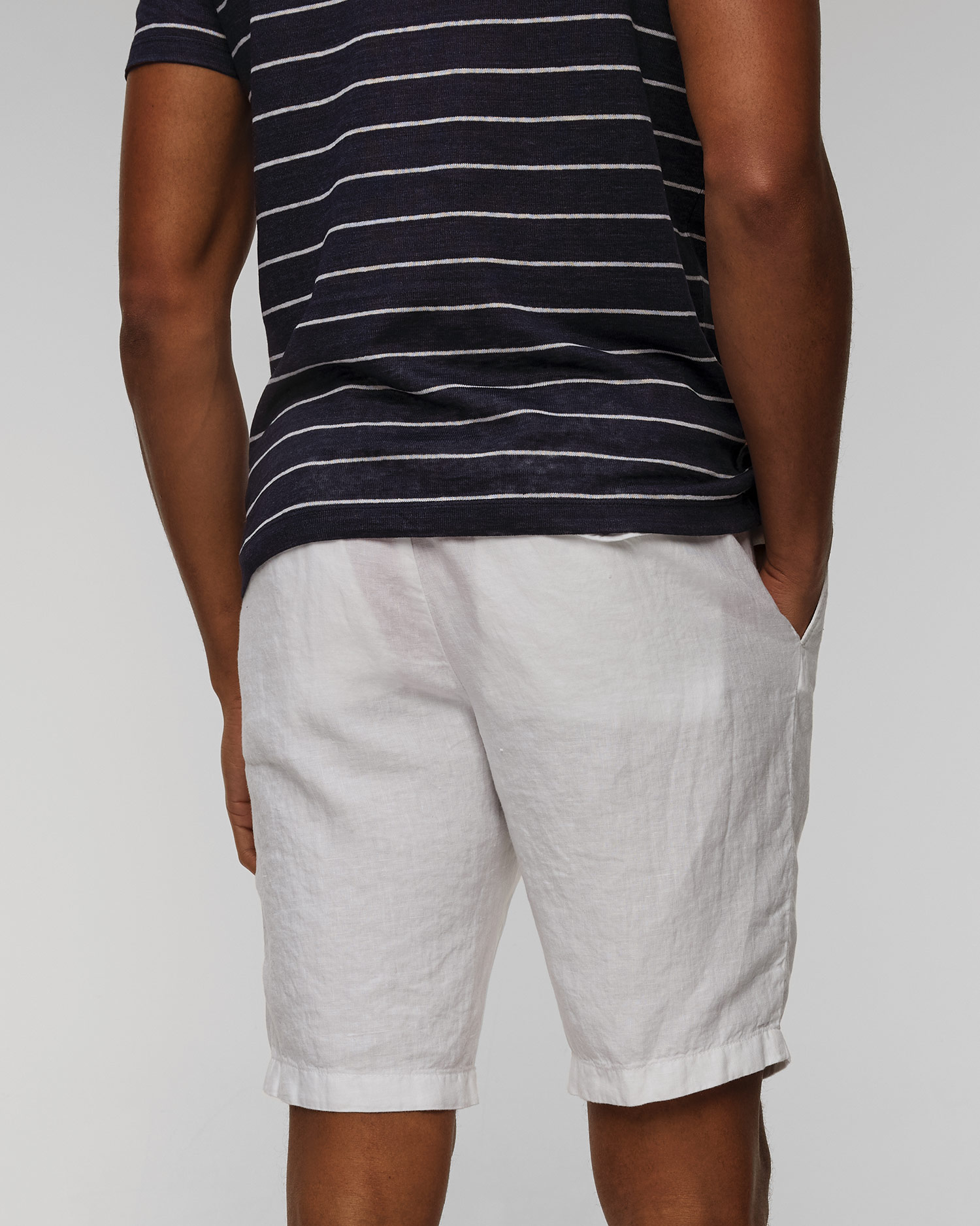 Short en lin blanc pour hommes Paul&Shark