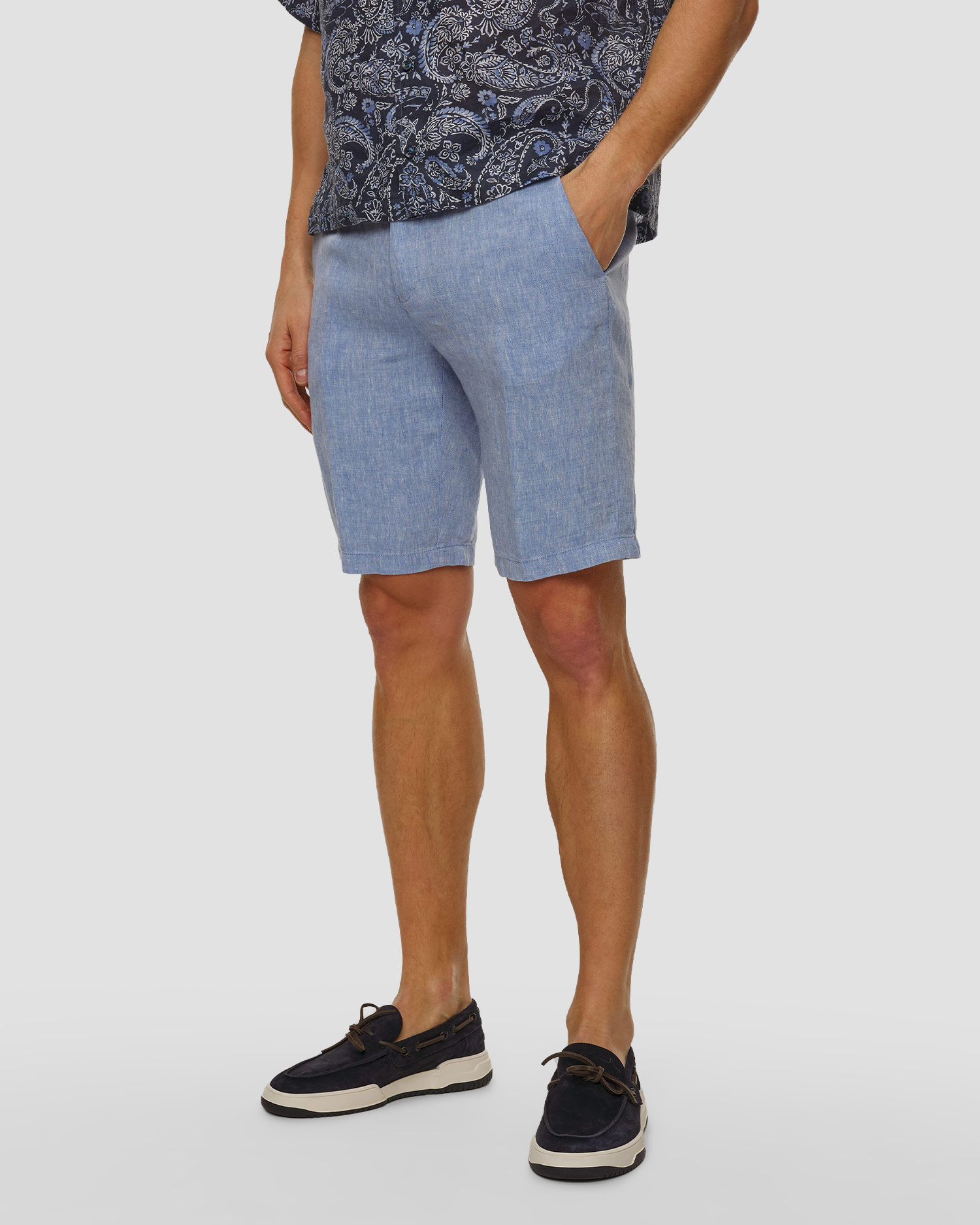 Pantaloni scurți din in pentru bărbați Paul&Shark