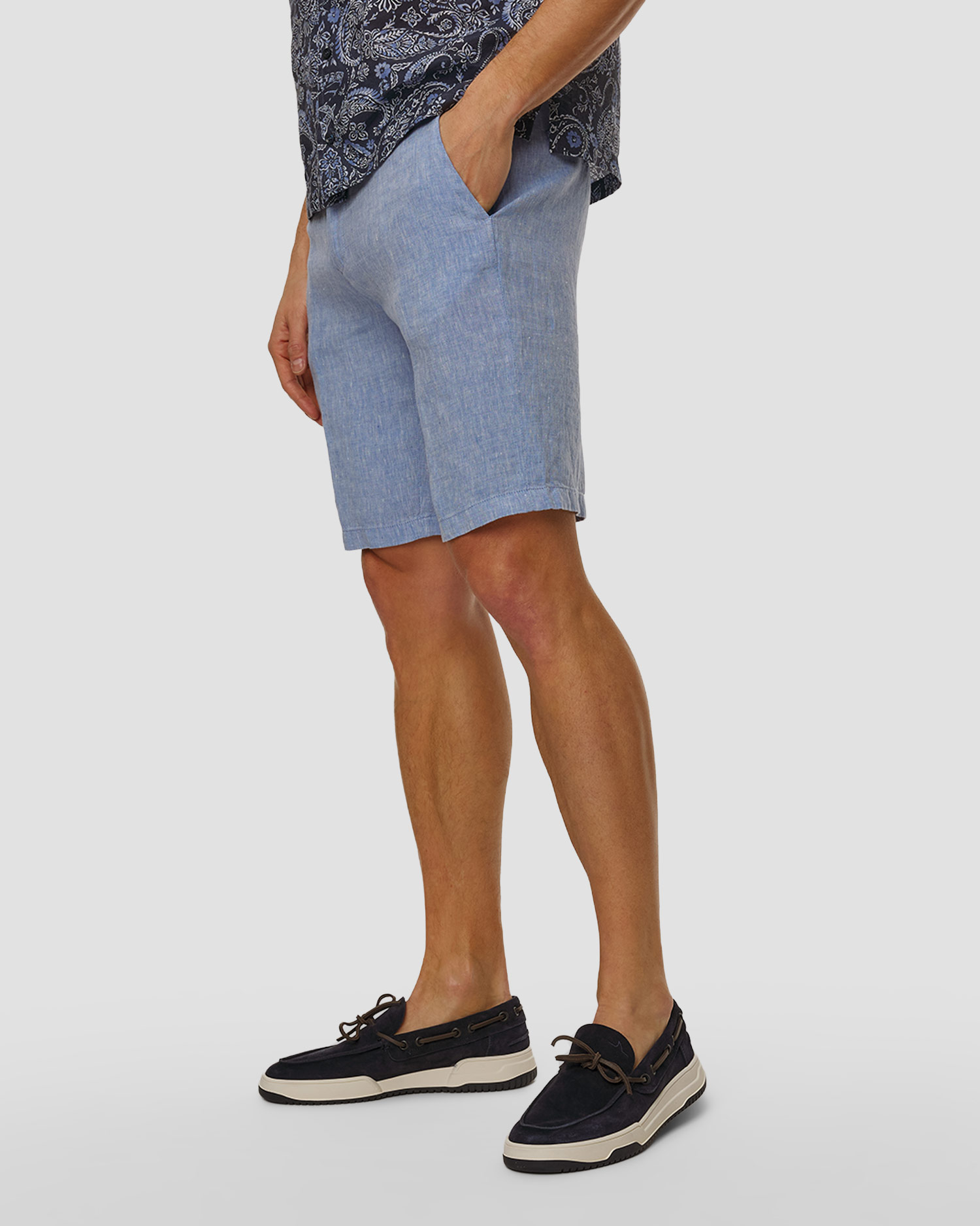 Pantaloni scurți din in pentru bărbați Paul&Shark