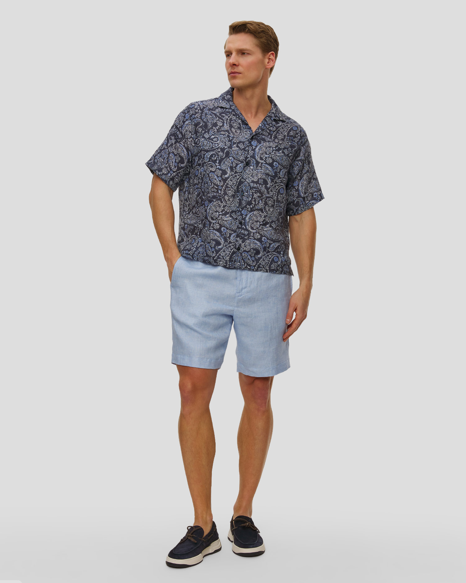 Pantofi laofer din piele de căprioară pentru bărbați Paul&Shark Yacht Club bleumarin