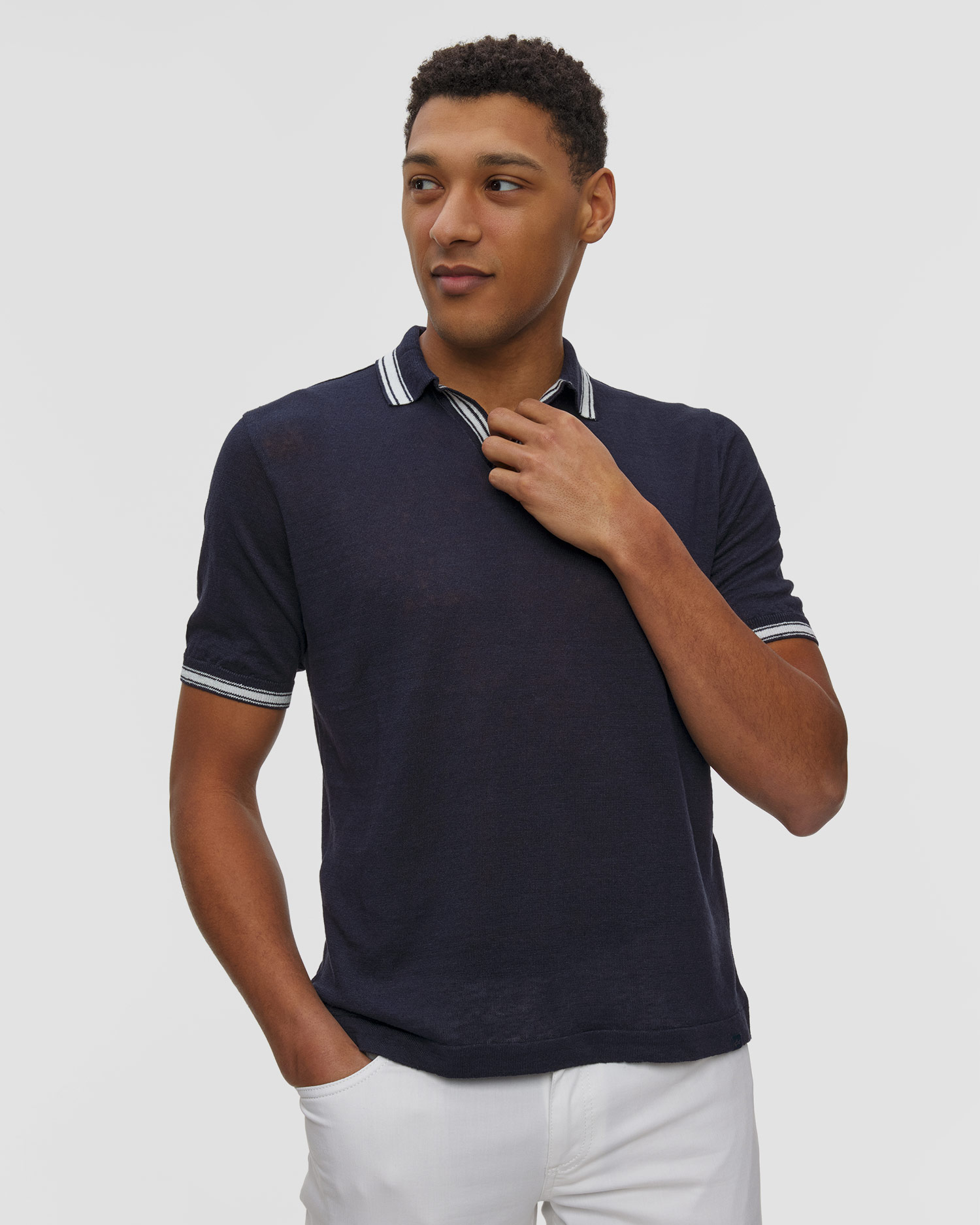 Lněná pánská polokošile Paul&Shark