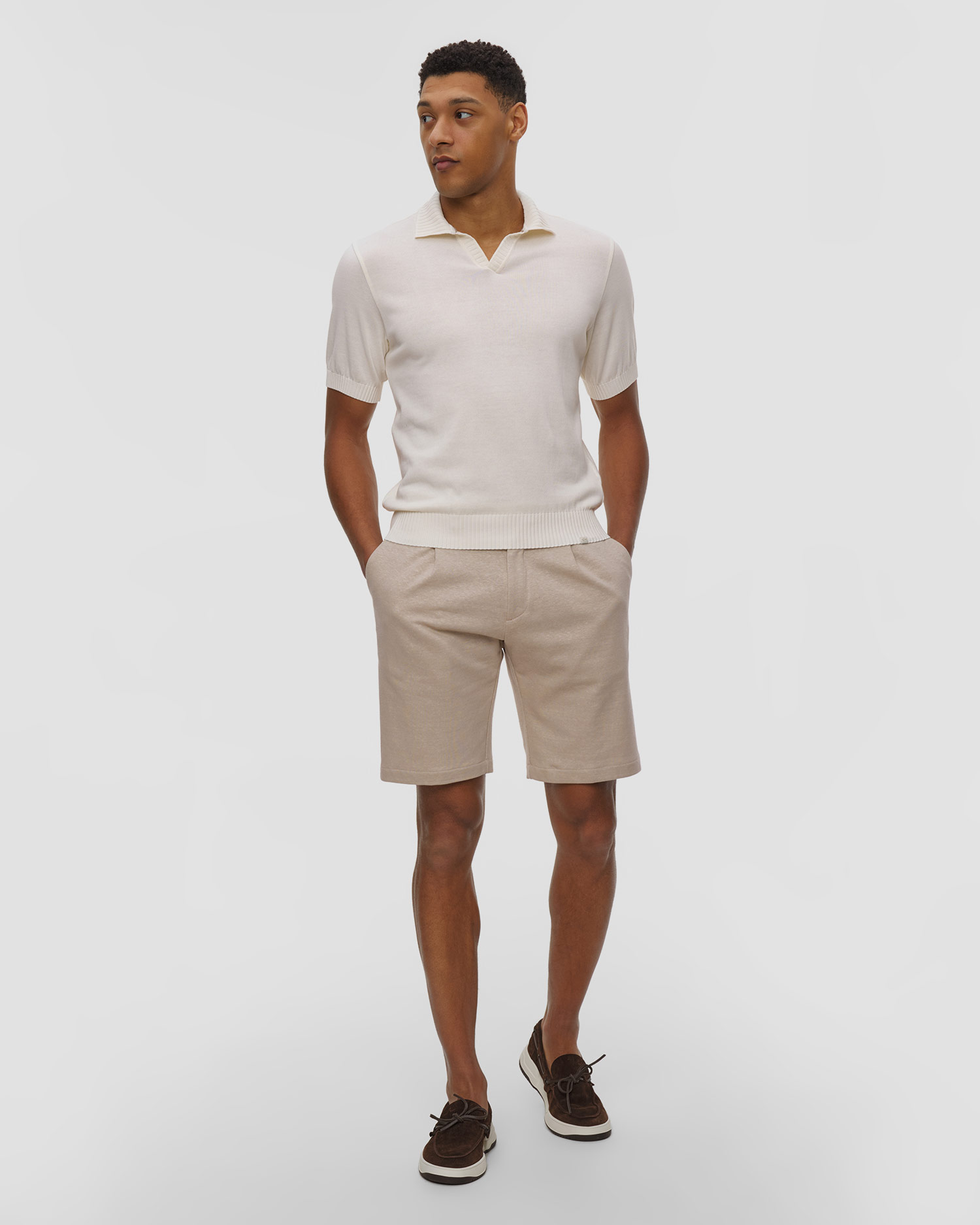 Pánské polo z úpletu Paul&Shark v krémovém barevném odstínu