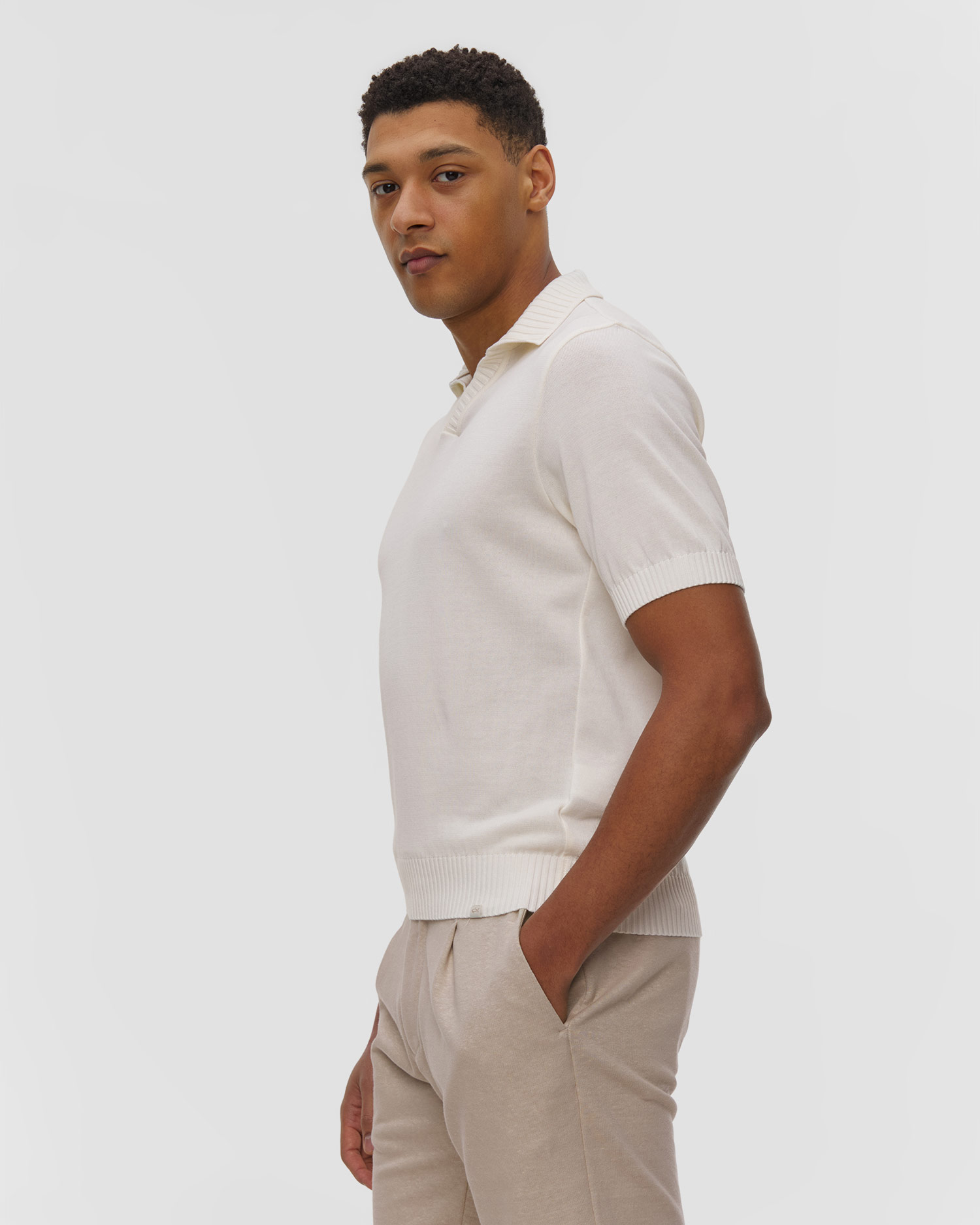 Pánské polo z úpletu Paul&Shark v krémovém barevném odstínu