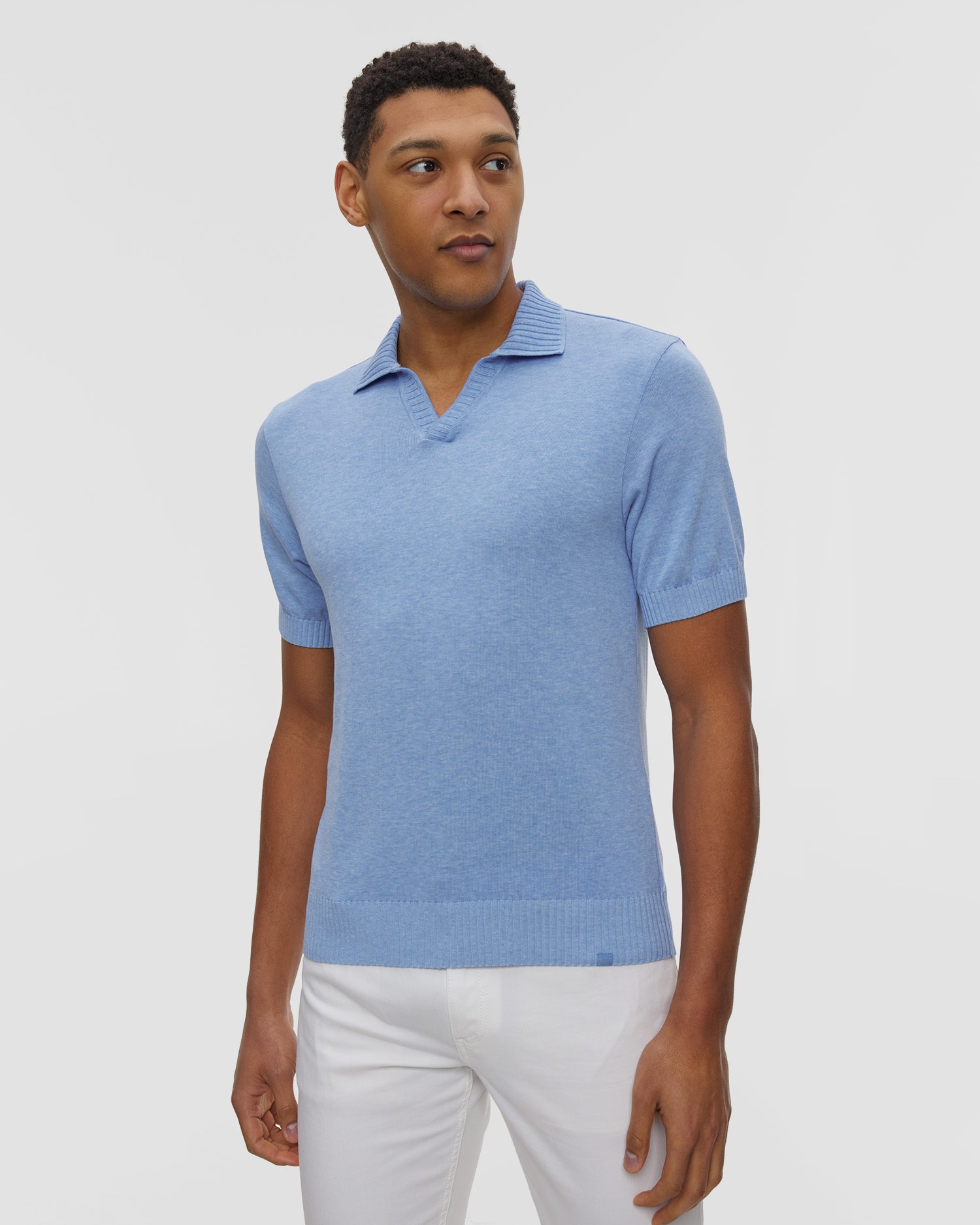 Pánské světle modré polo z úpletu Paul&Shark, Barva/Vzor: Niebieski