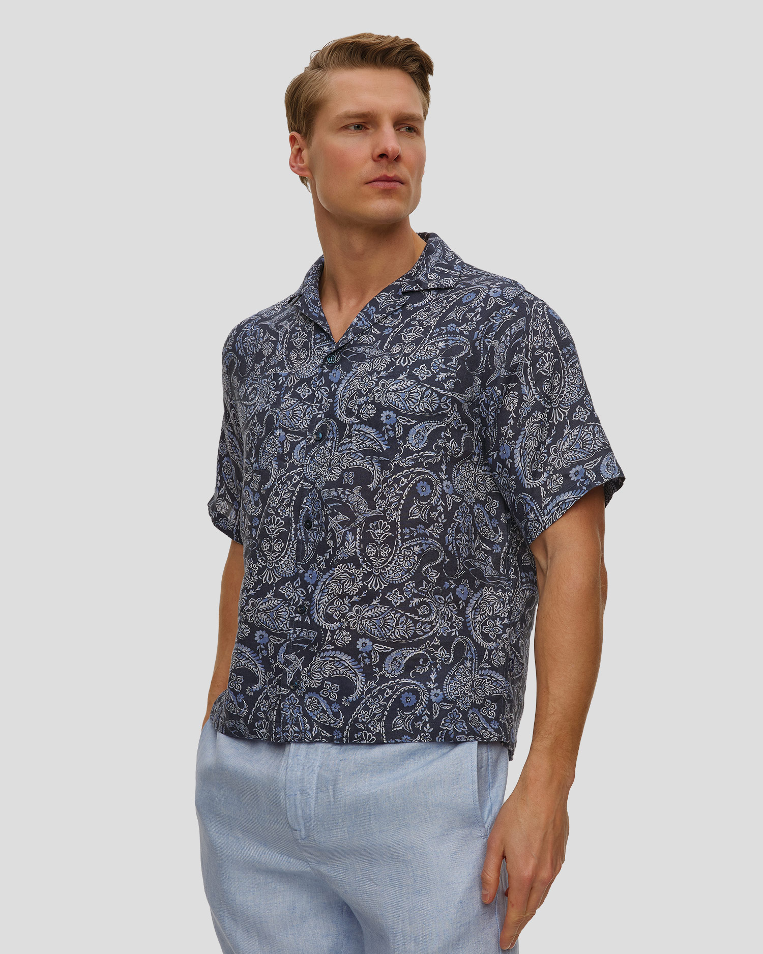 Men's short-sleeved linen shirt Paul&Shark