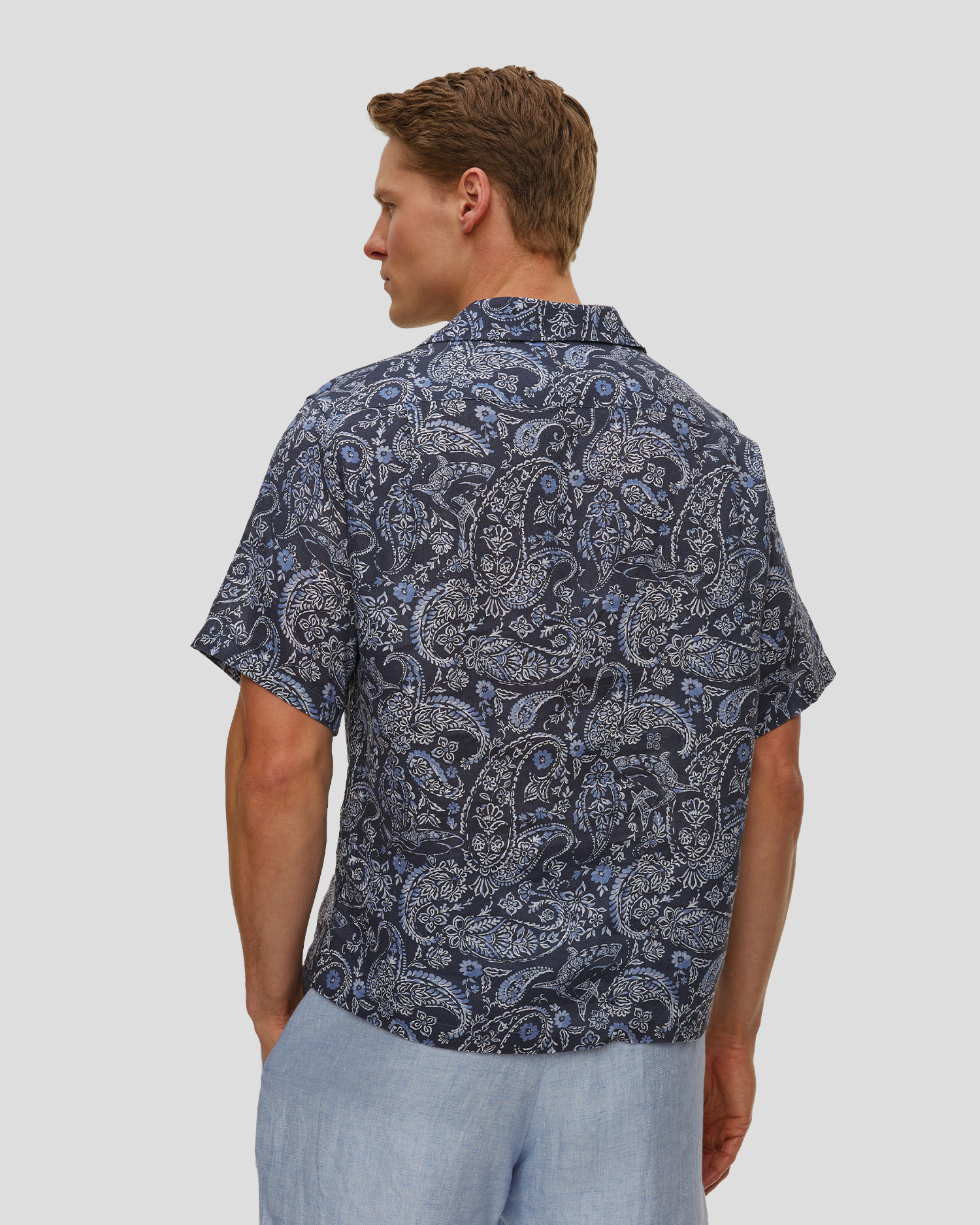 Men's short-sleeved linen shirt Paul&Shark