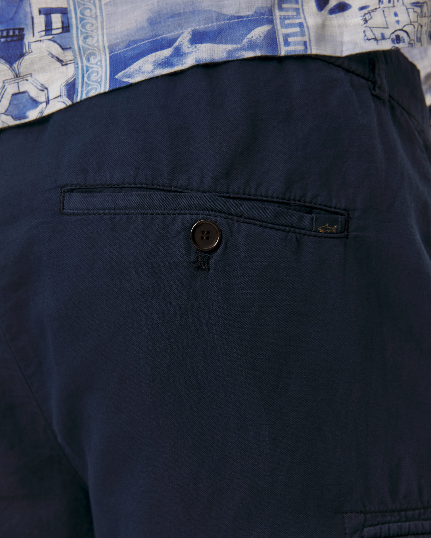 Granatowe szorty męskie z lnem Paul&Shark