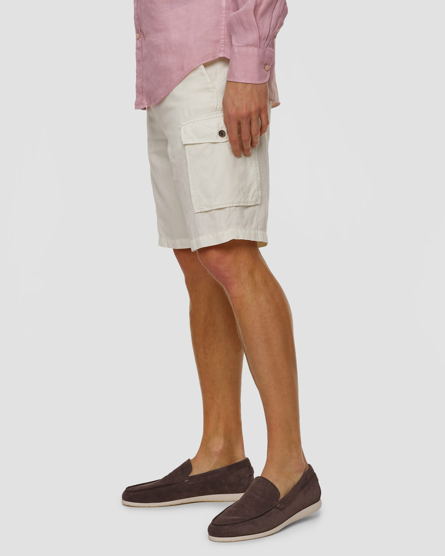 Beżowe szorty męskie z lnem Paul&Shark