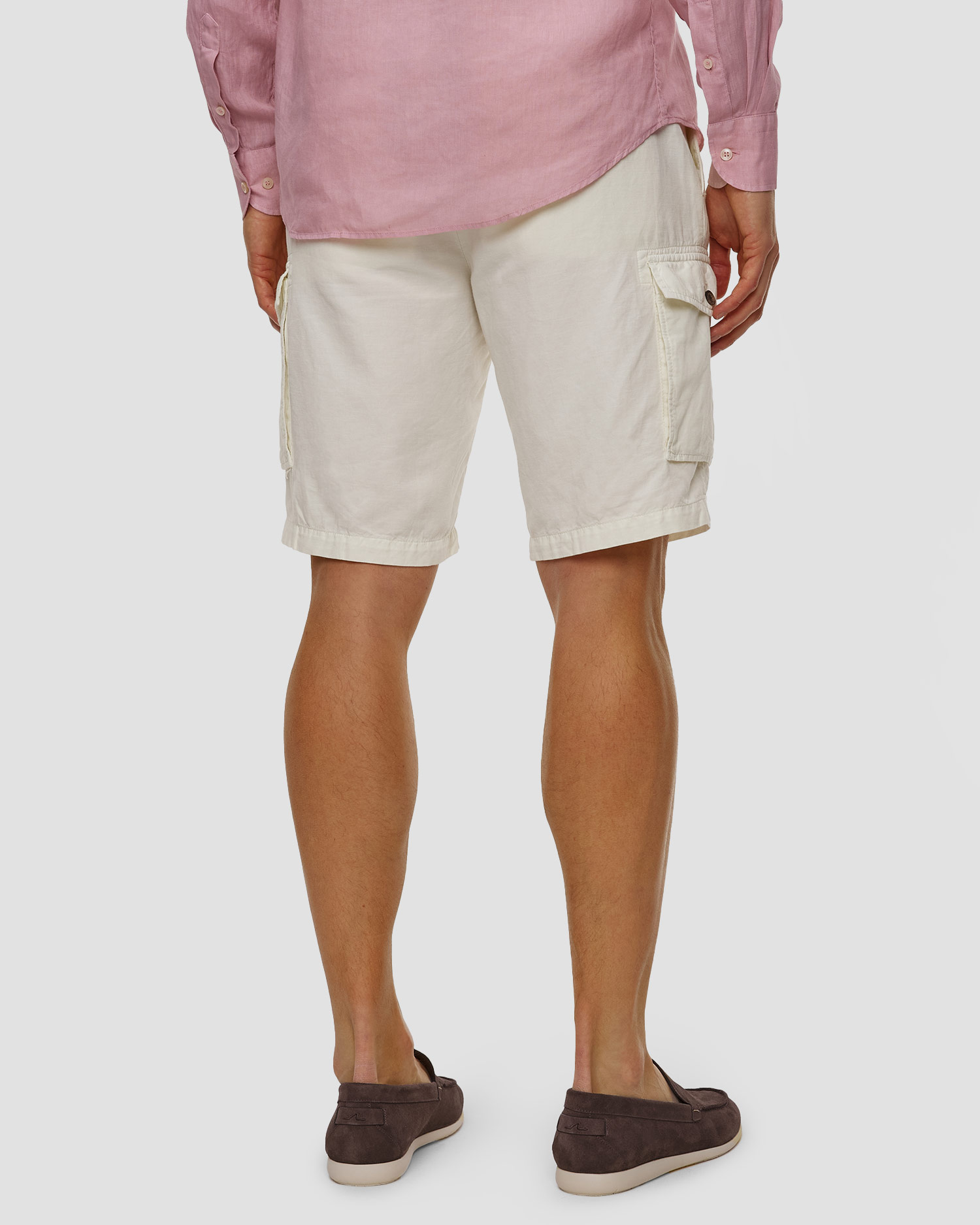 Beżowe szorty męskie z lnem Paul&Shark
