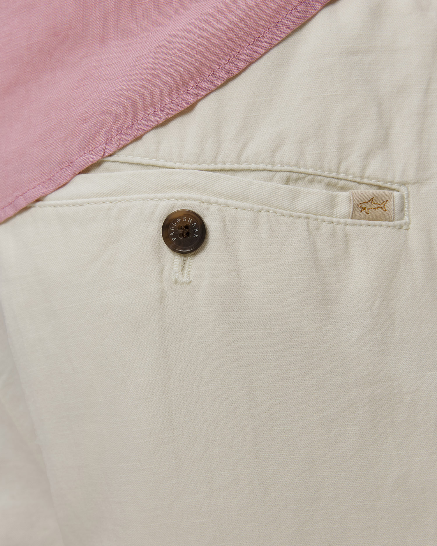 Beżowe szorty męskie z lnem Paul&Shark