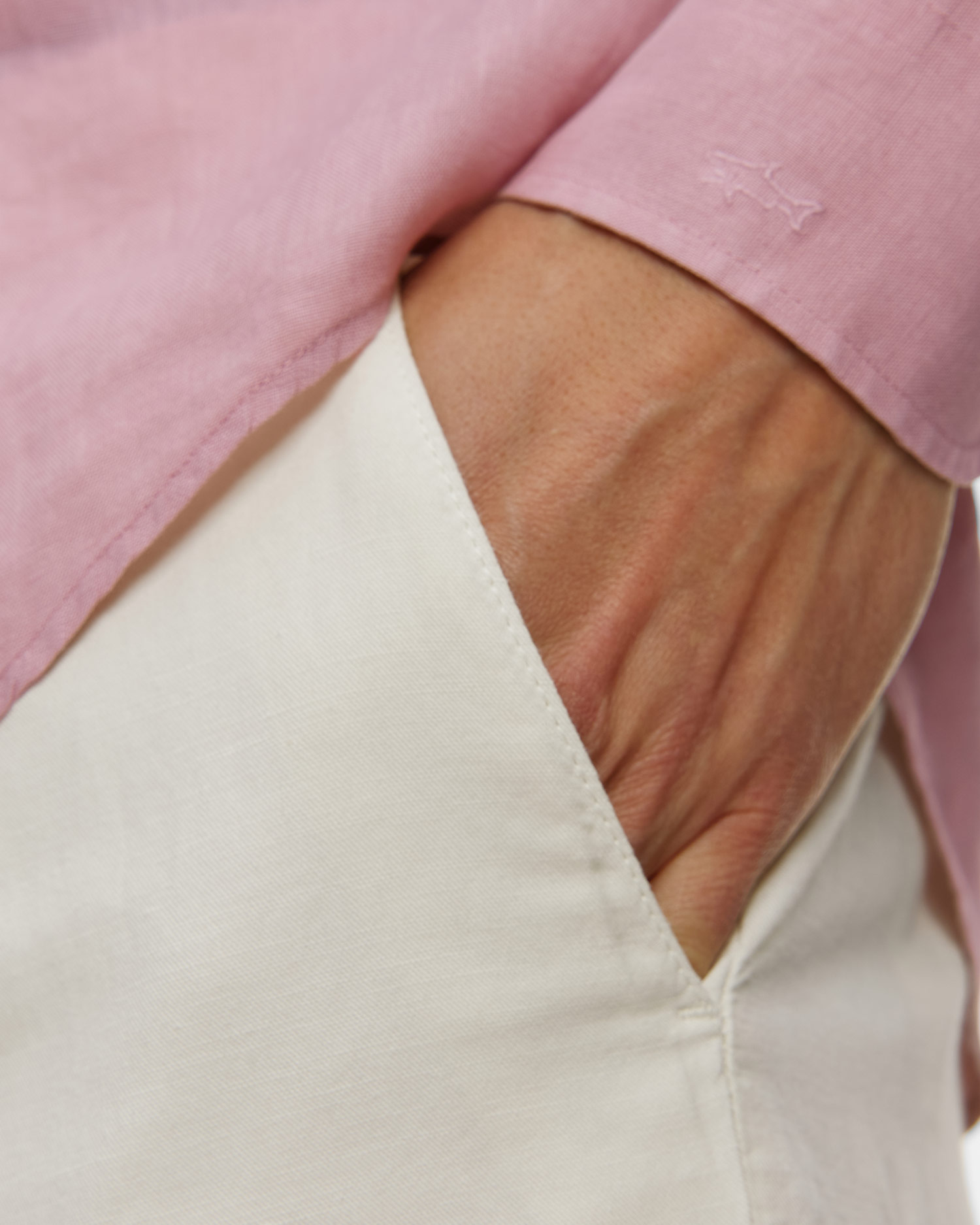 Beżowe szorty męskie z lnem Paul&Shark