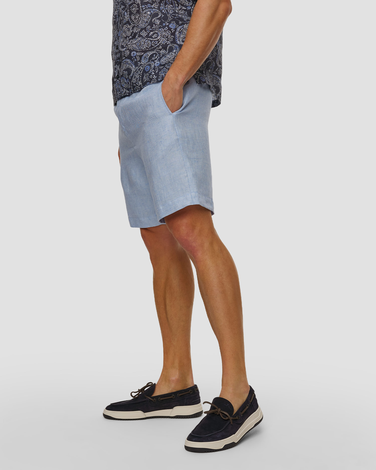 Pantaloni scurți albaștri din in pentru bărbați Paul&Shark