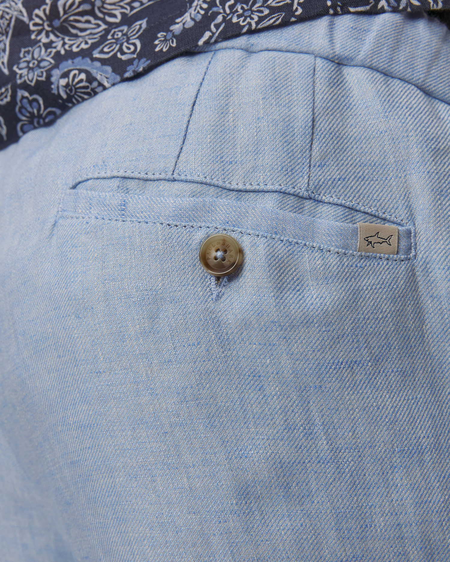 Pantaloni scurți albaștri din in pentru bărbați Paul&Shark