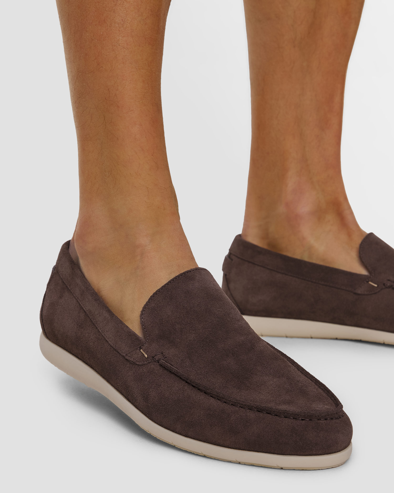 Pantofi laofer din piele de căprioară pentru bărbați Paul&Shark Portofino maro