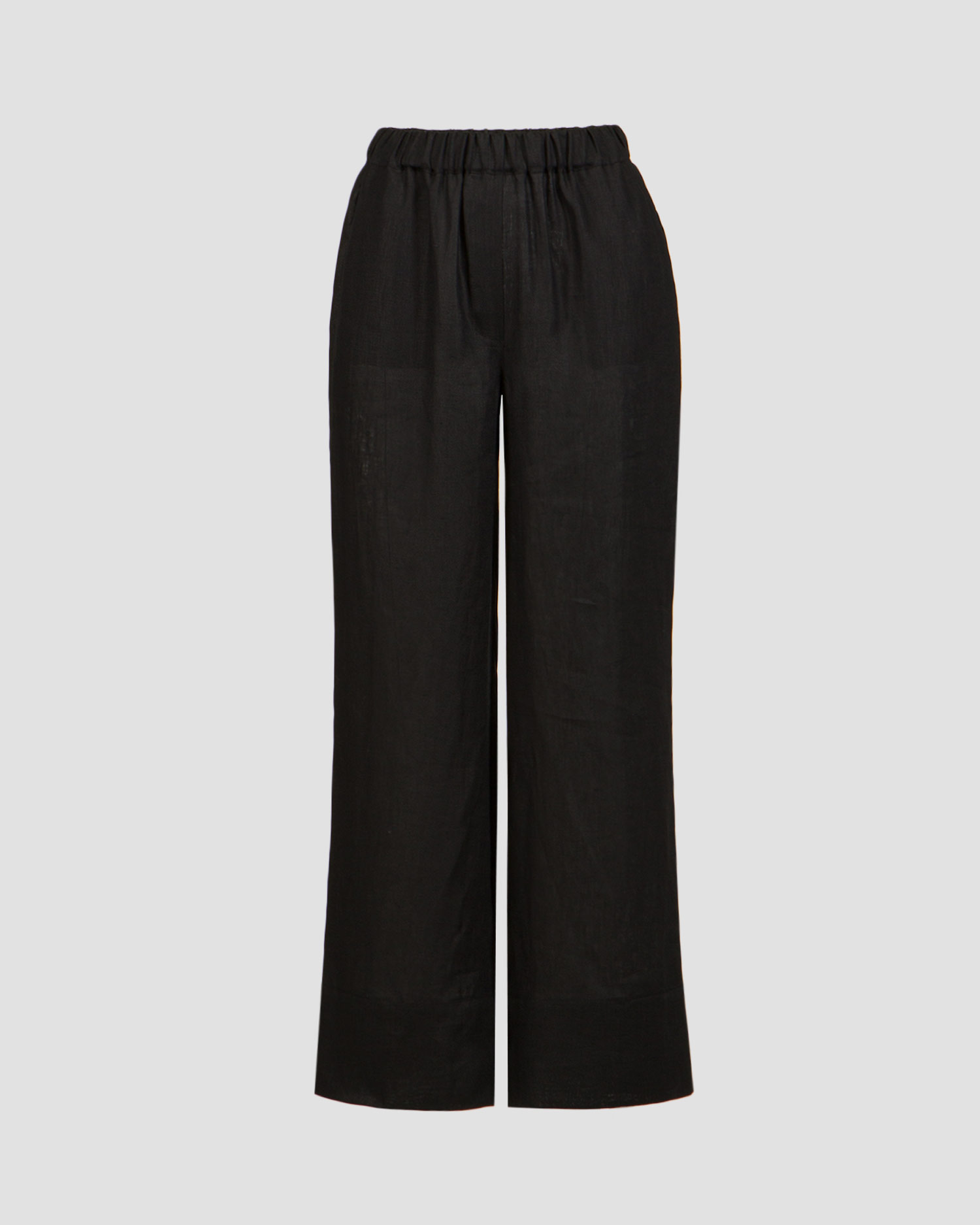 Pantaloni scurți negri din in pentru femei Kori