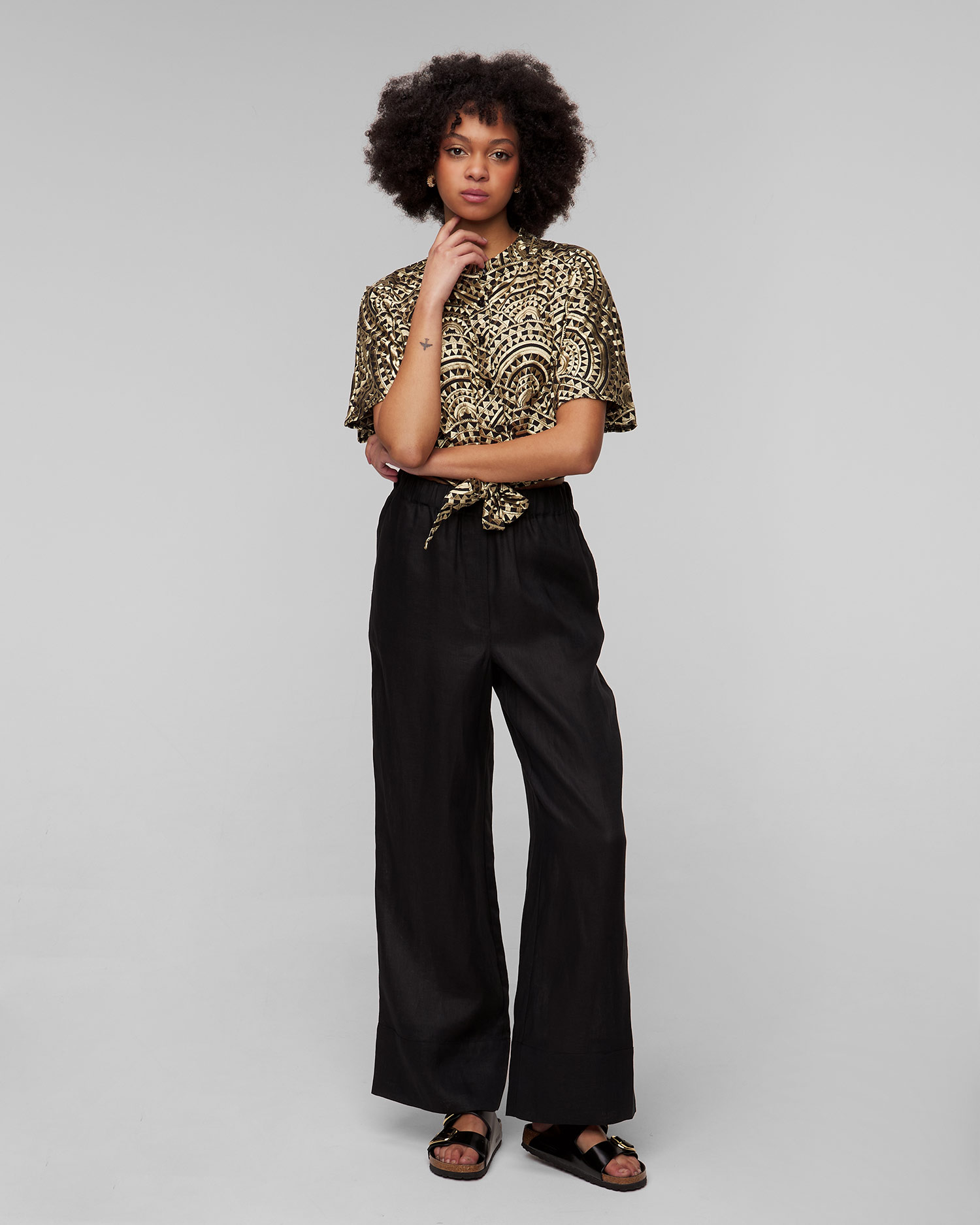 Kori Leinenhose für Damen in Schwarz