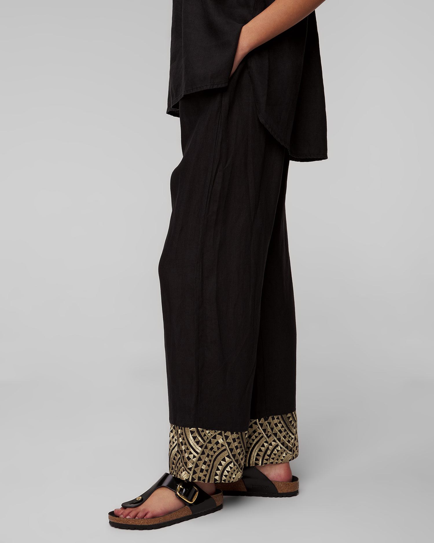Pantalon de lin gris pour femmes Kori