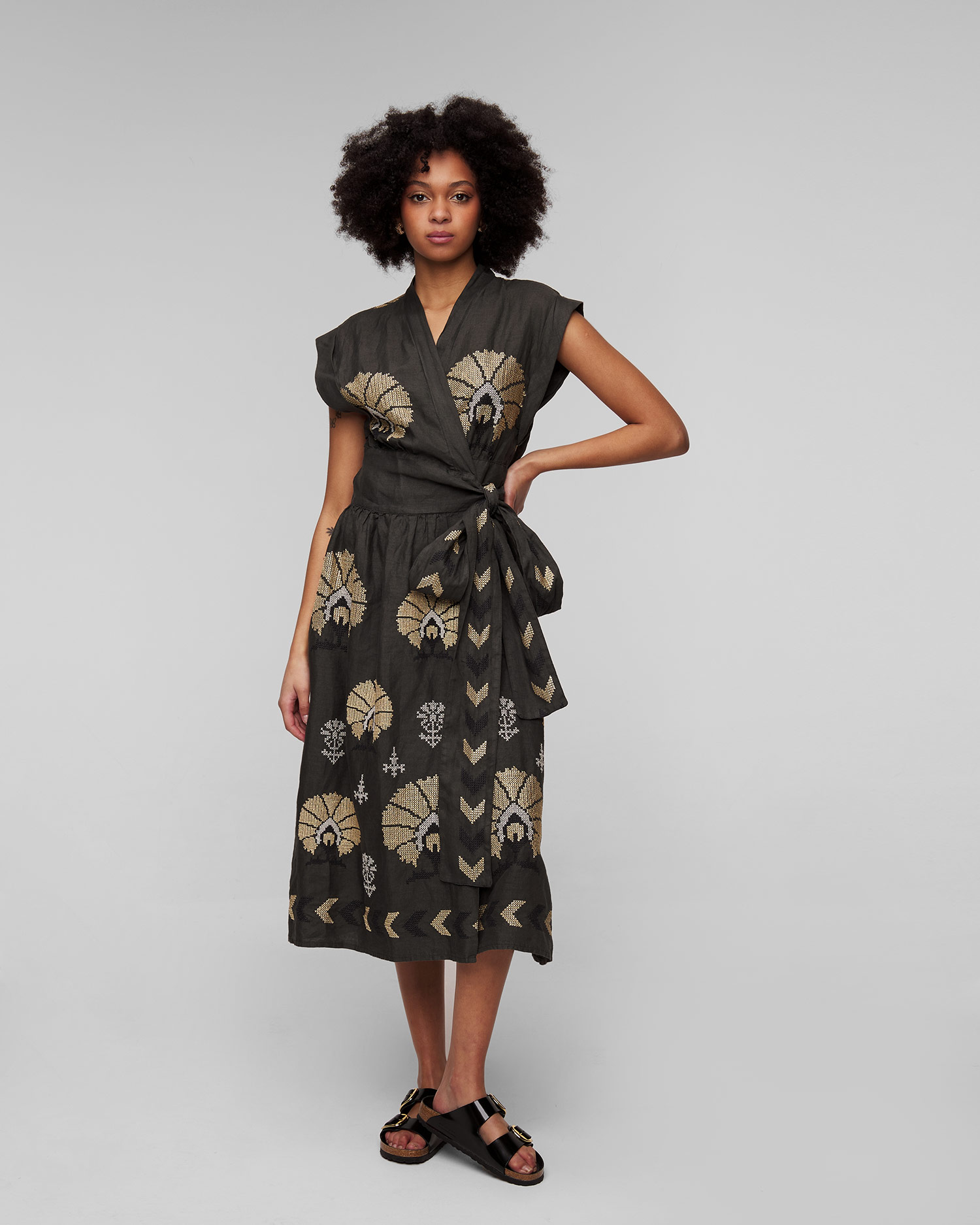 Kori Leinenkleid für Damen in Grau