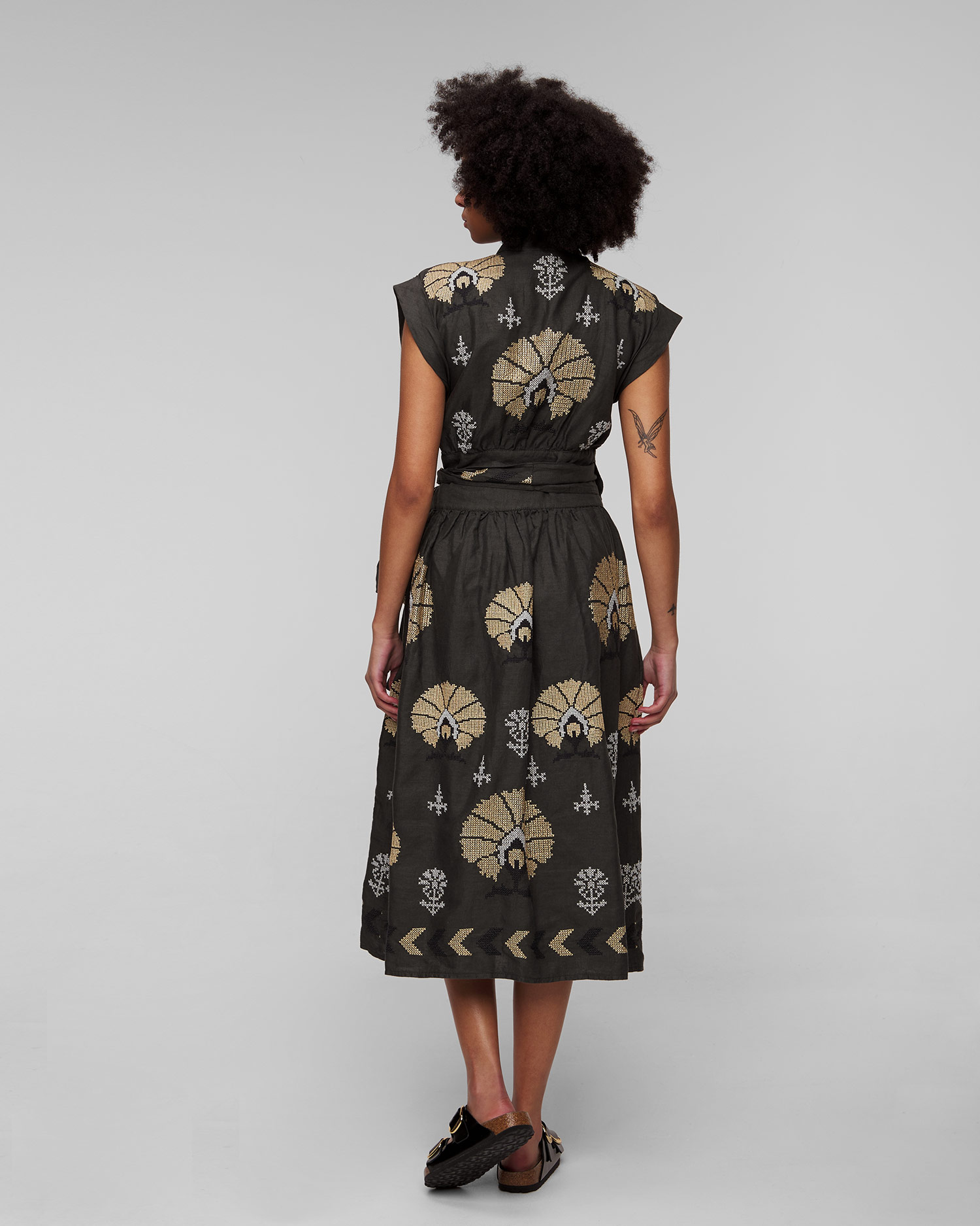 Szara sukienka lniana damska Kori