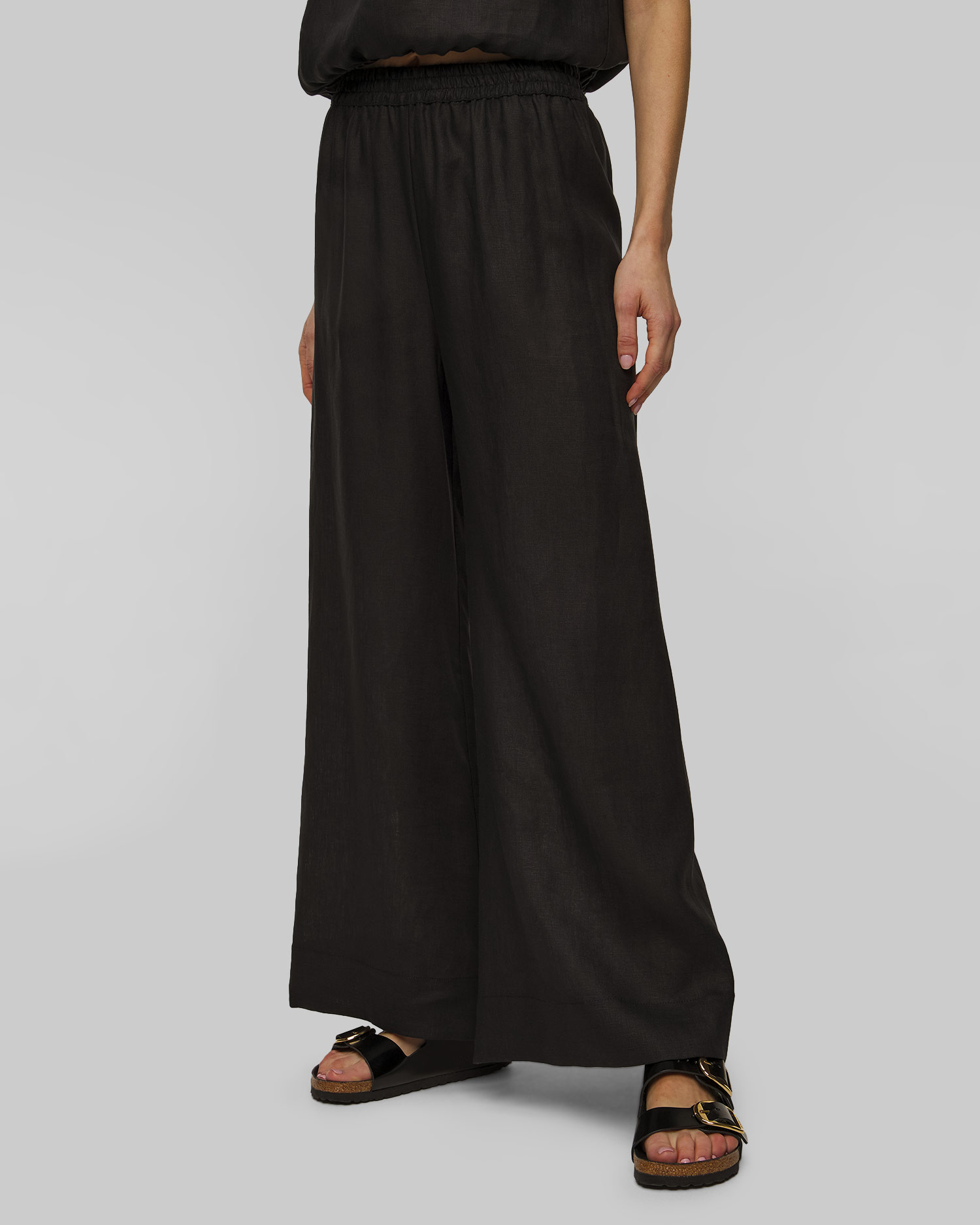 Kori Damen-Leinenhose in Schwarz