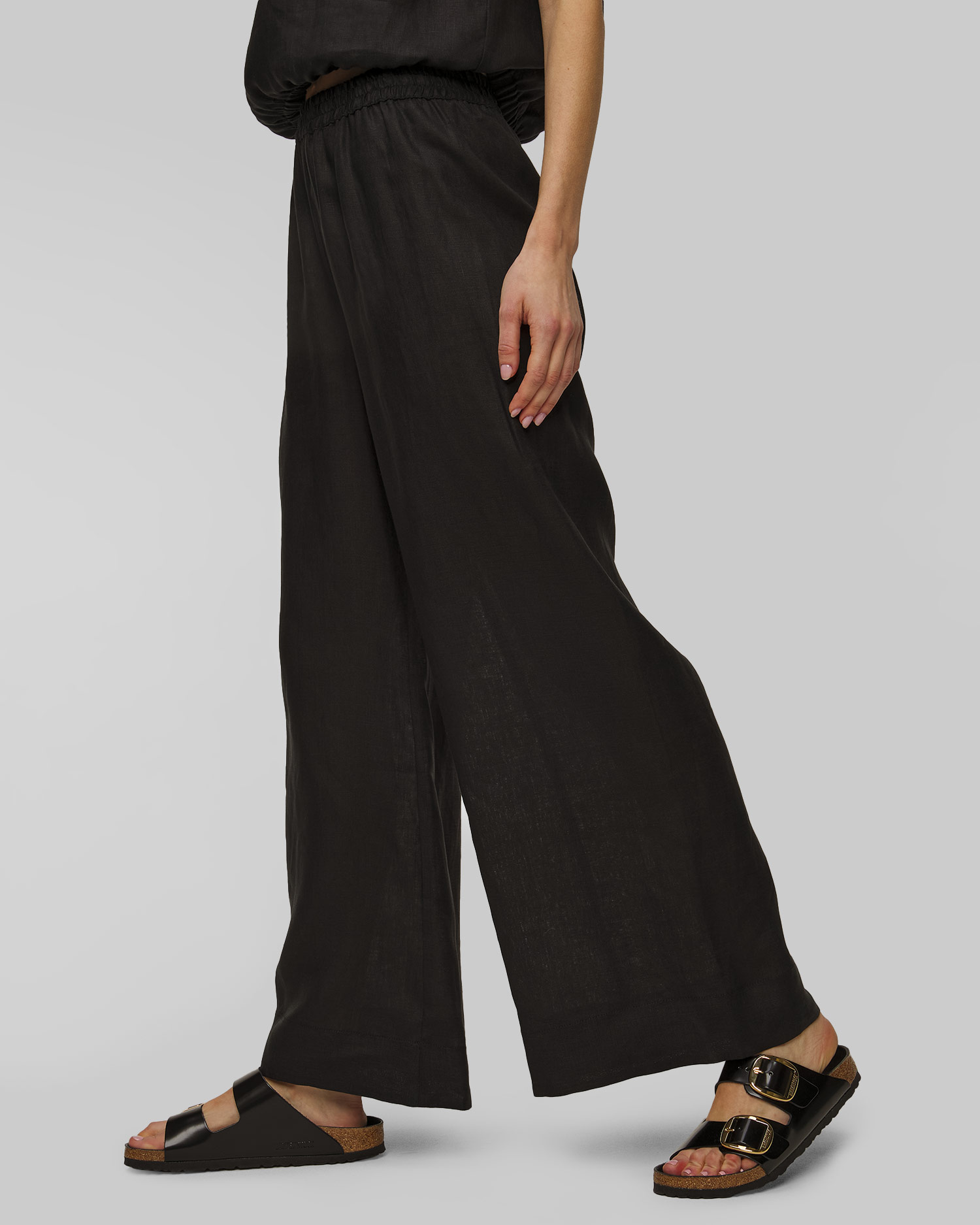Kori Damen-Leinenhose in Schwarz