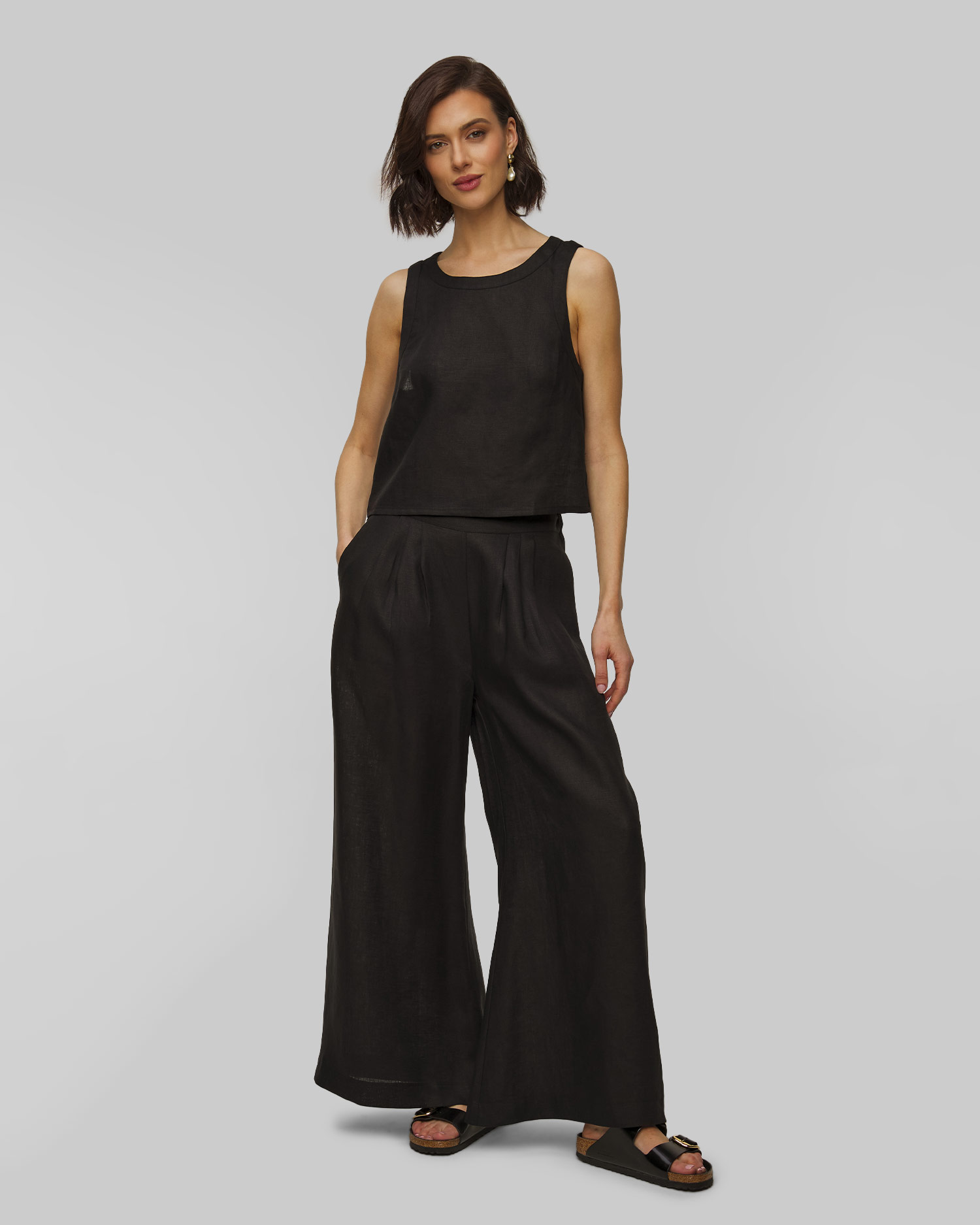 Kori Leinenhose für Damen in Schwarz