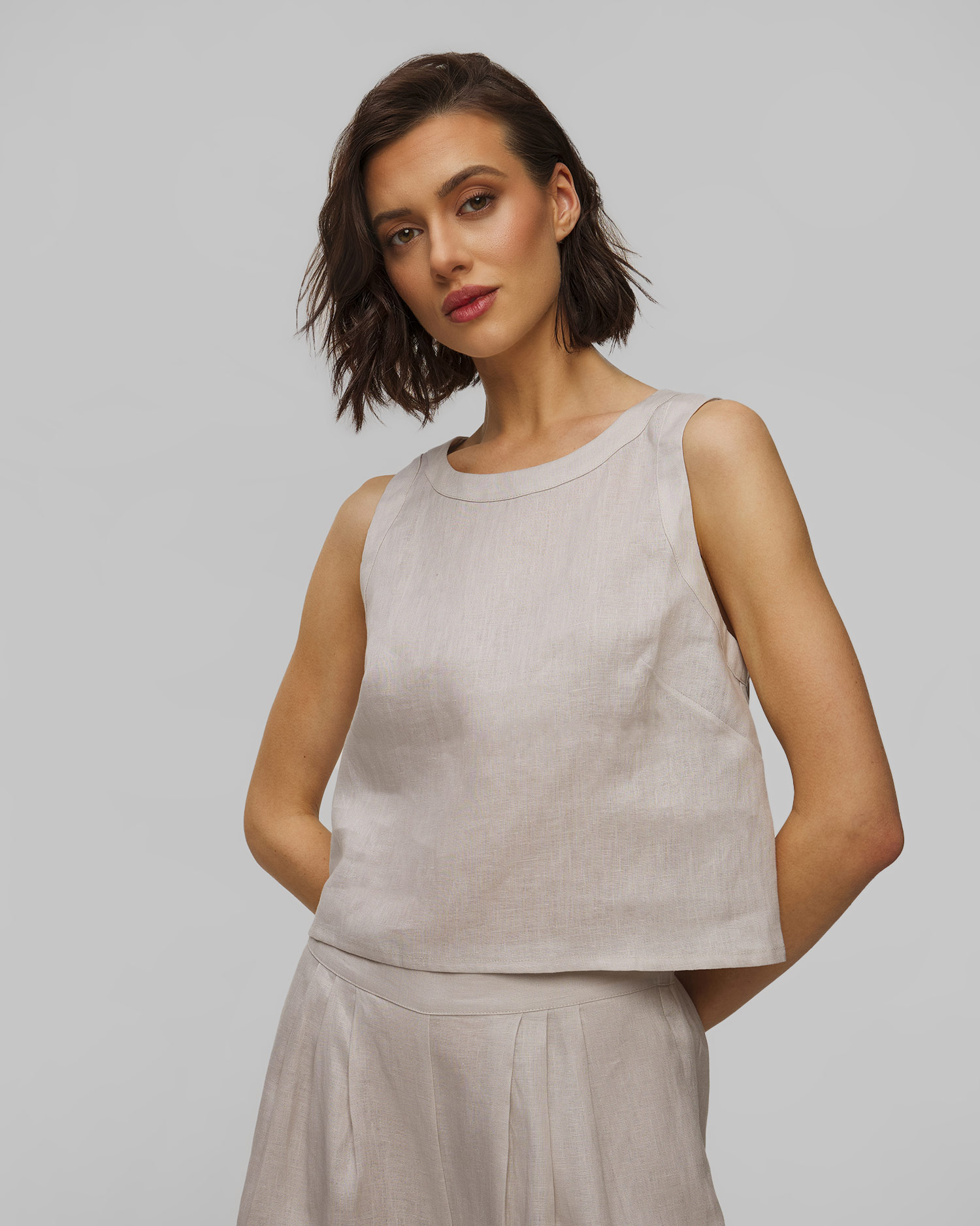 Kori Leinentop für Damen in Beige