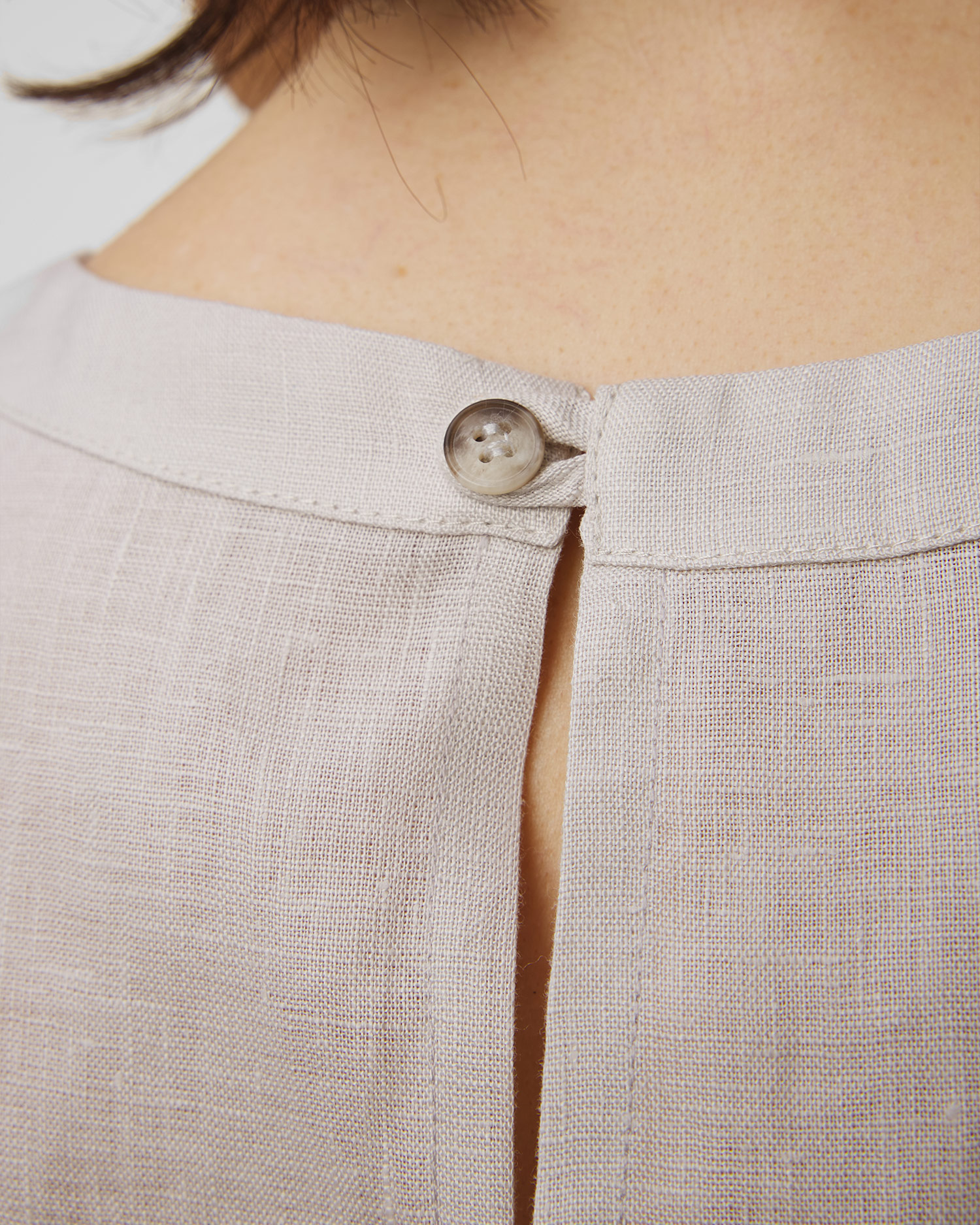 Beżowy top lniany damski Kori