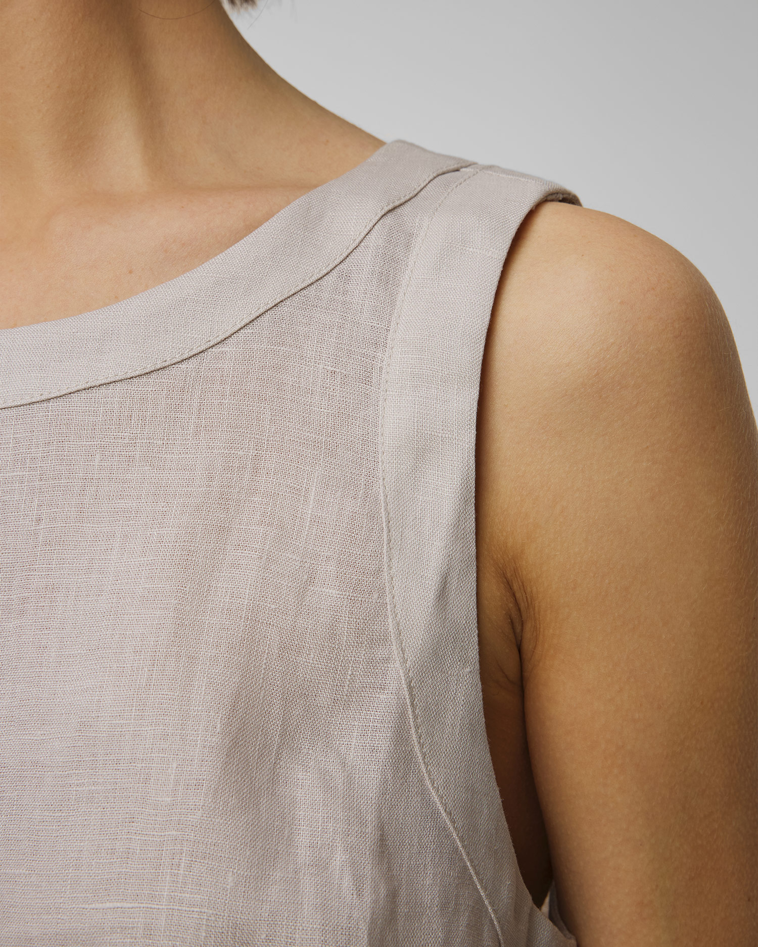 Beżowy top lniany damski Kori