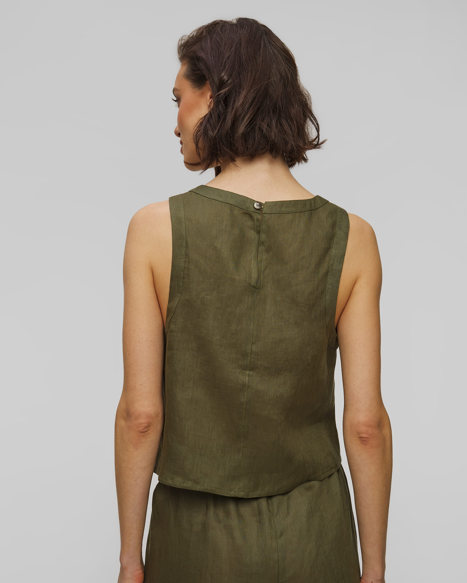 Zielony top lniany damski Kori