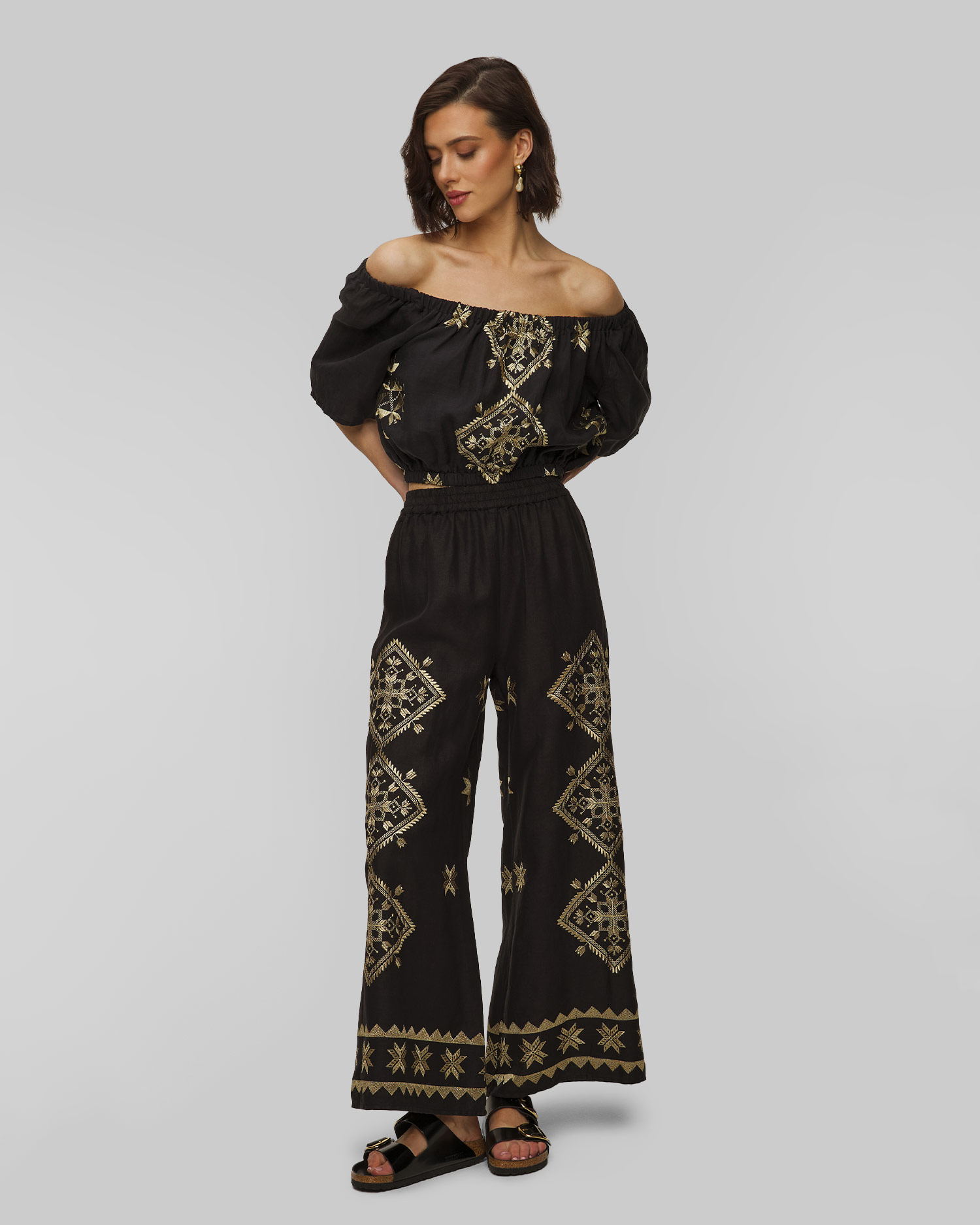 Kori Leinenhose für Damen in Schwarz
