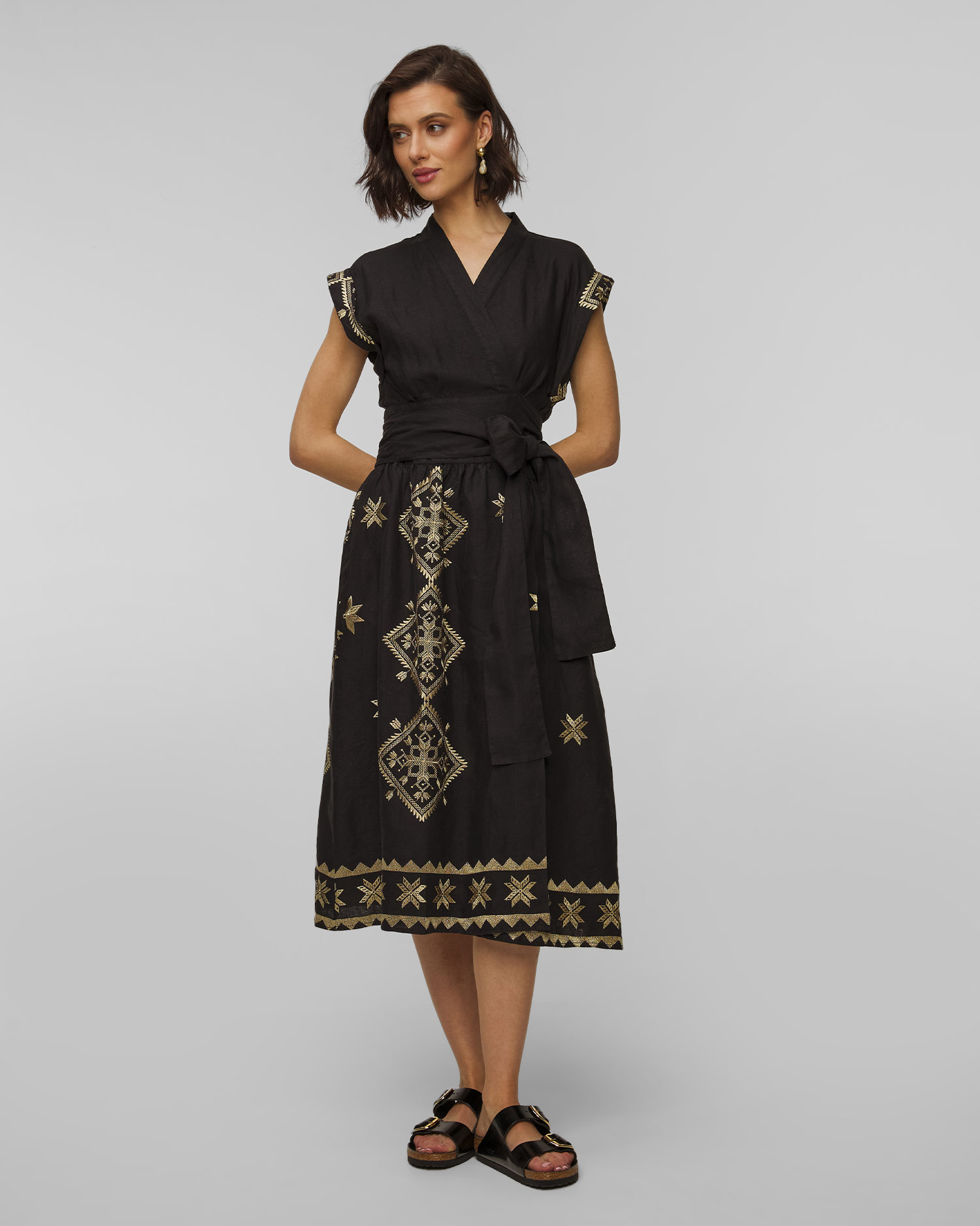 Kori Leinenkleid für Damen in Schwarz