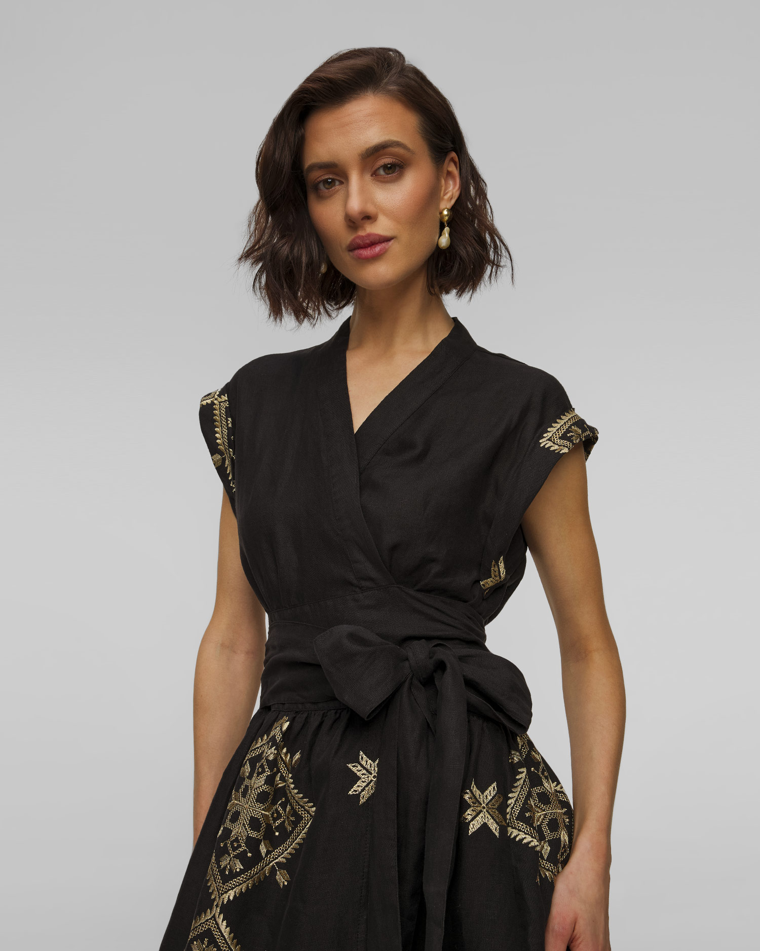 Kori Leinenkleid für Damen in Schwarz