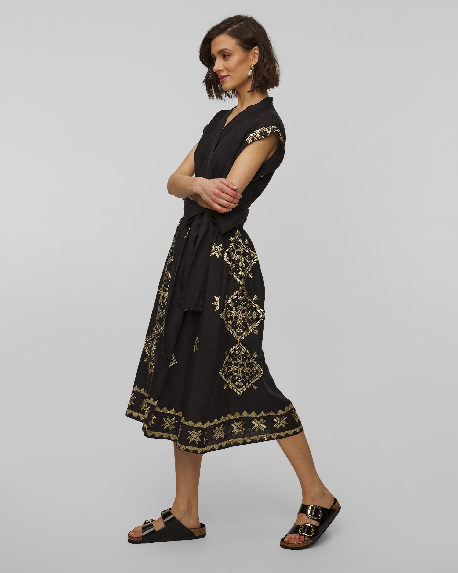 Kori Leinenkleid für Damen in Schwarz