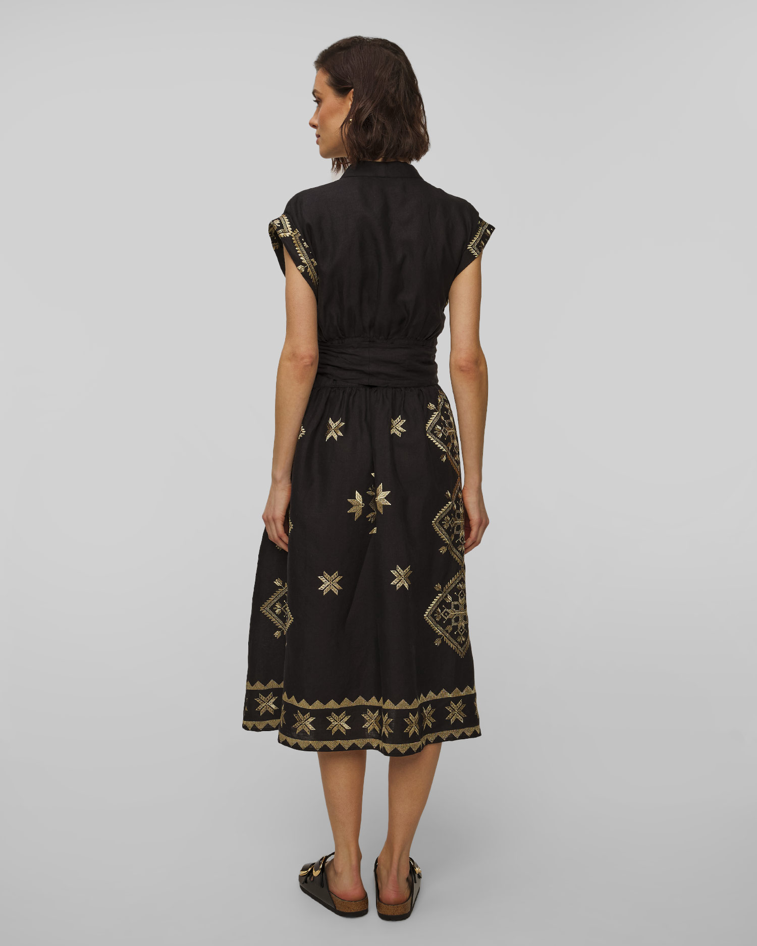 Kori Leinenkleid für Damen in Schwarz