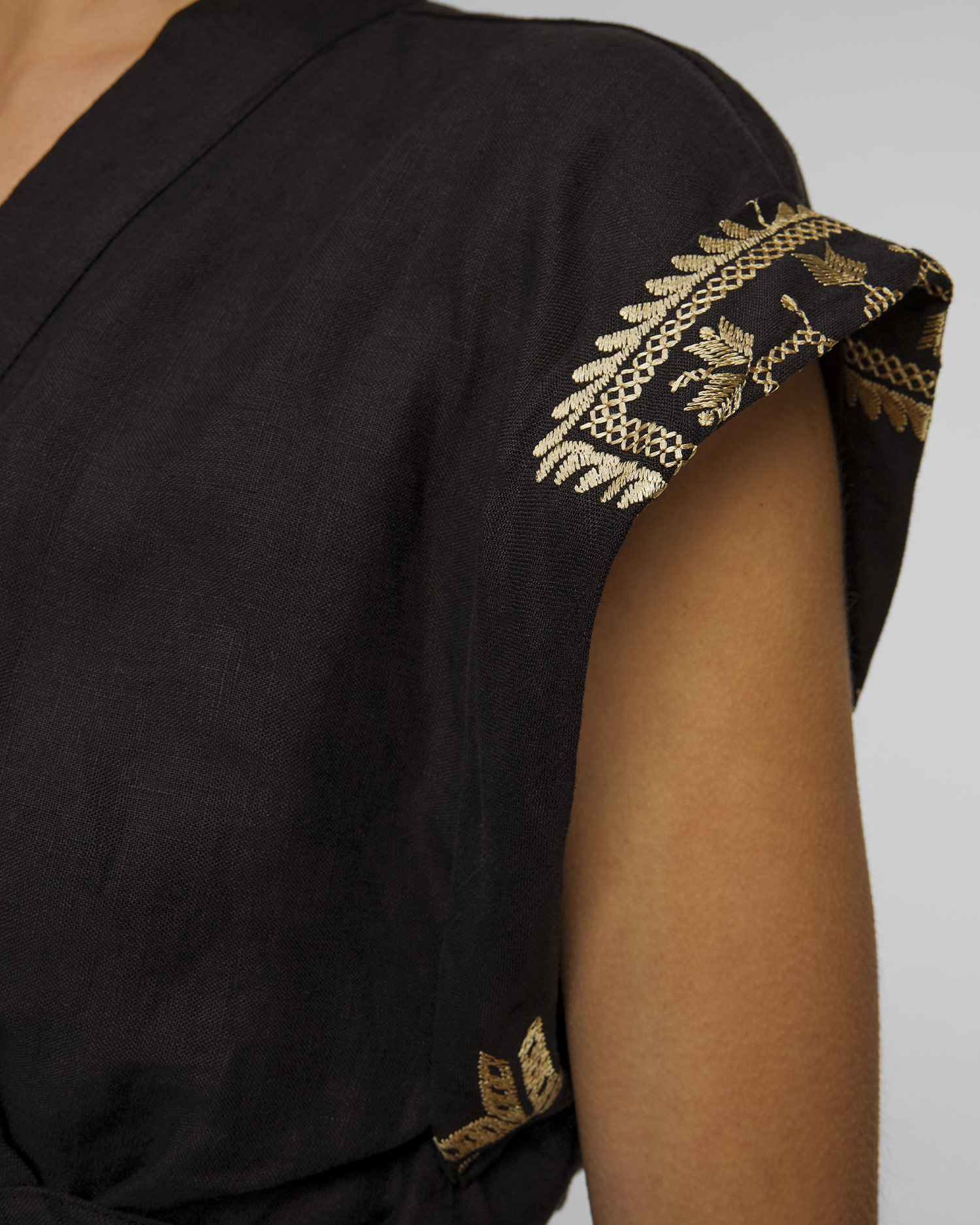 Kori Leinenkleid für Damen in Schwarz