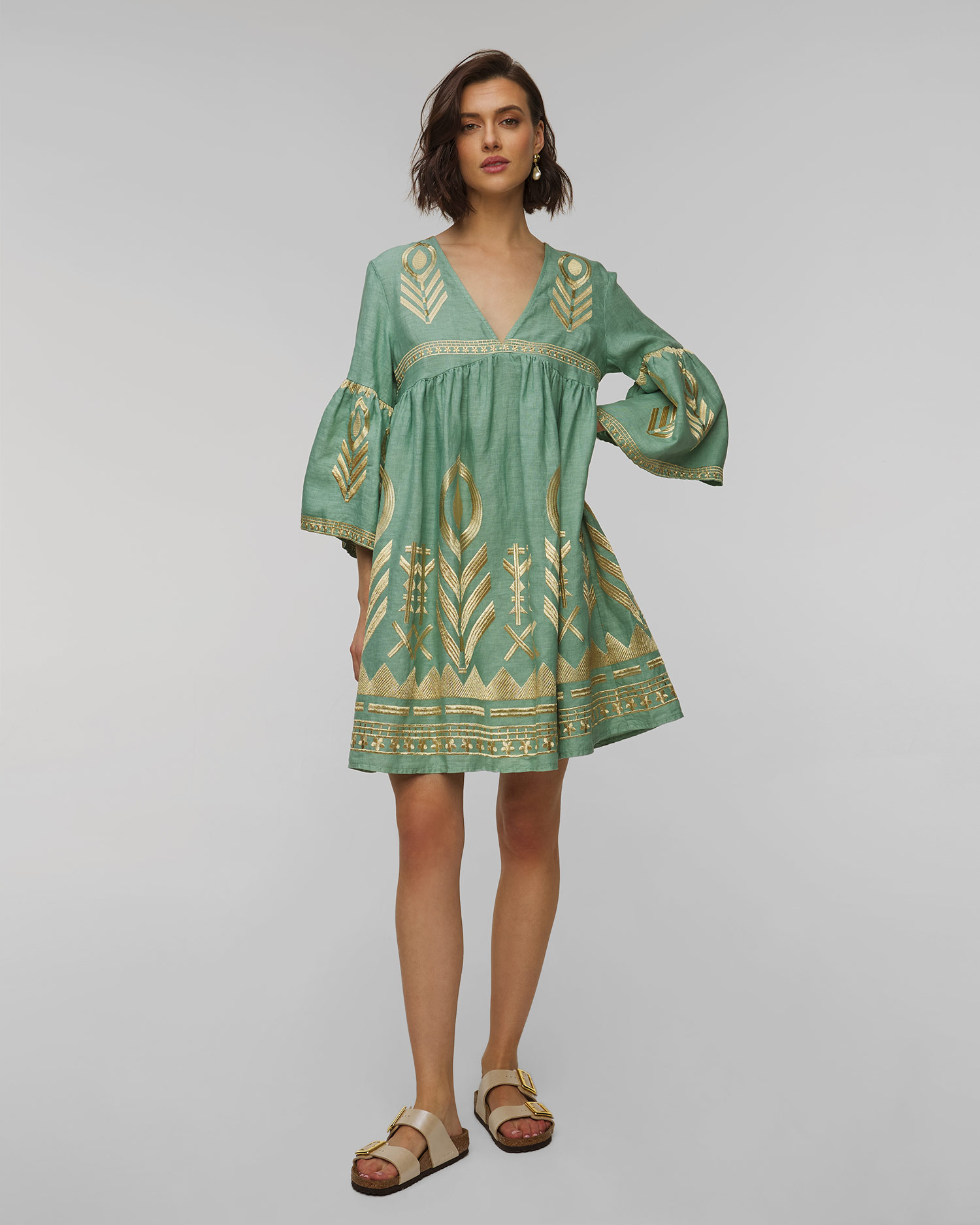 Kori Leinenkleid für Damen in Grün