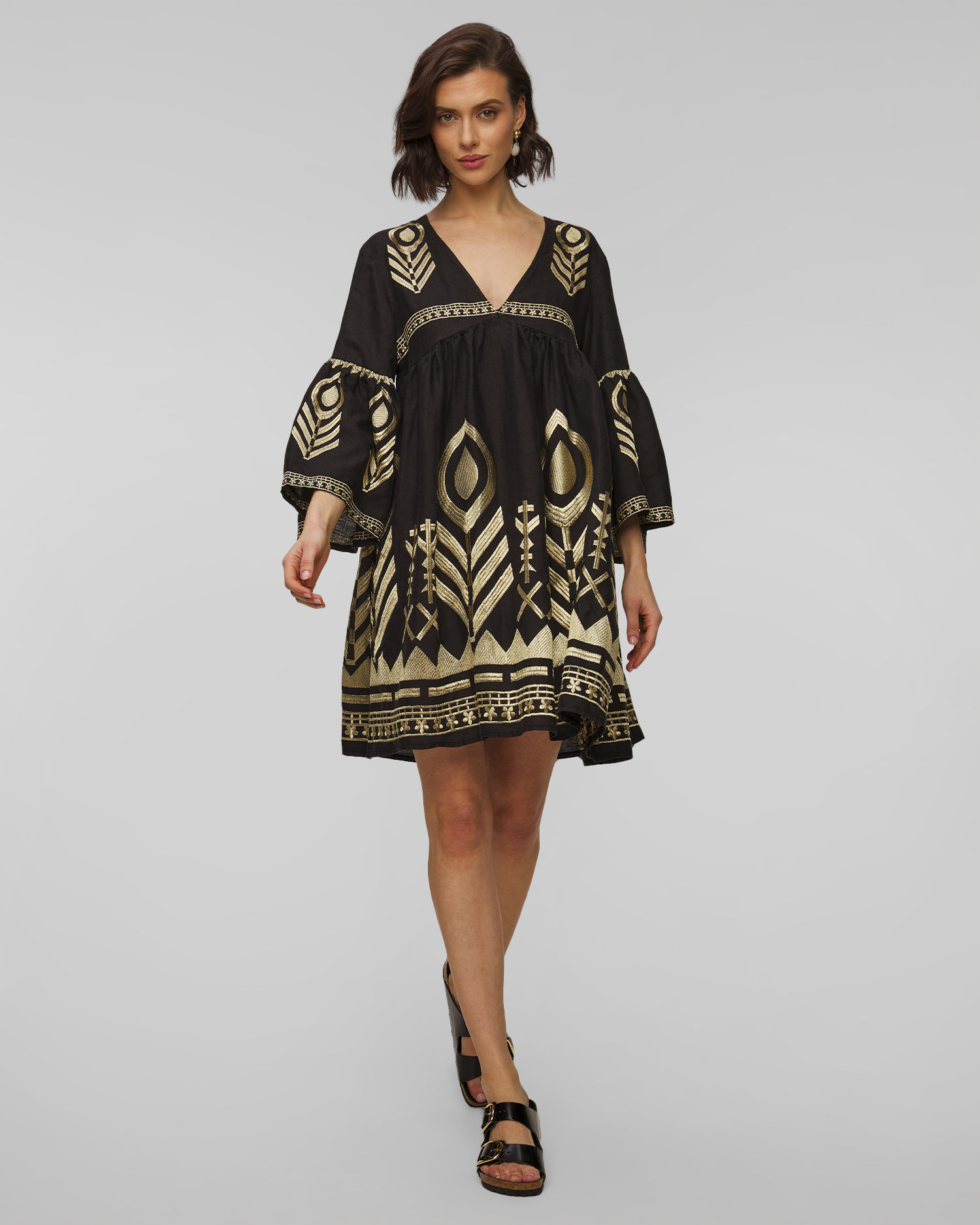 Kori Leinenkleid für Damen in Schwarz