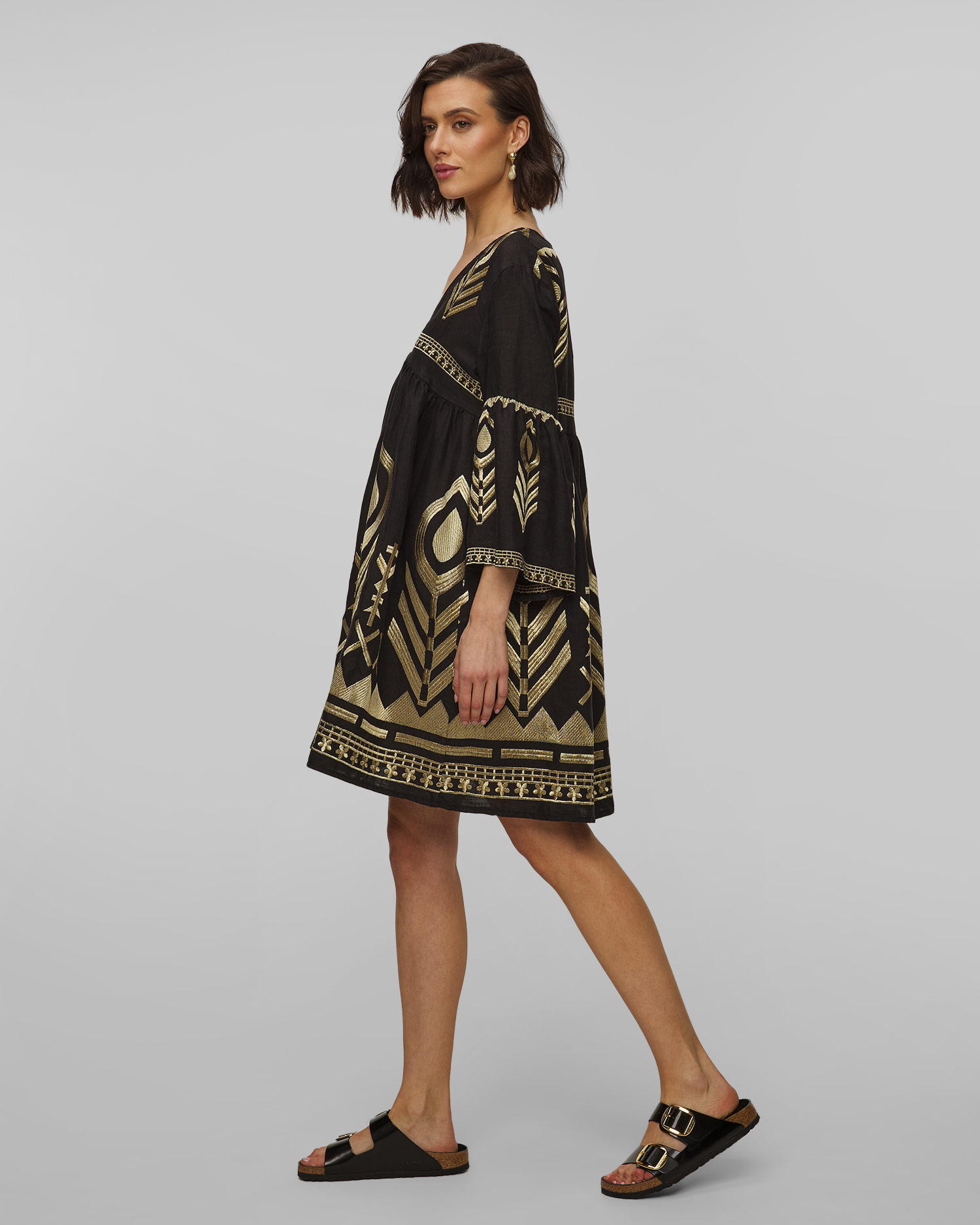 Kori Leinenkleid für Damen in Schwarz
