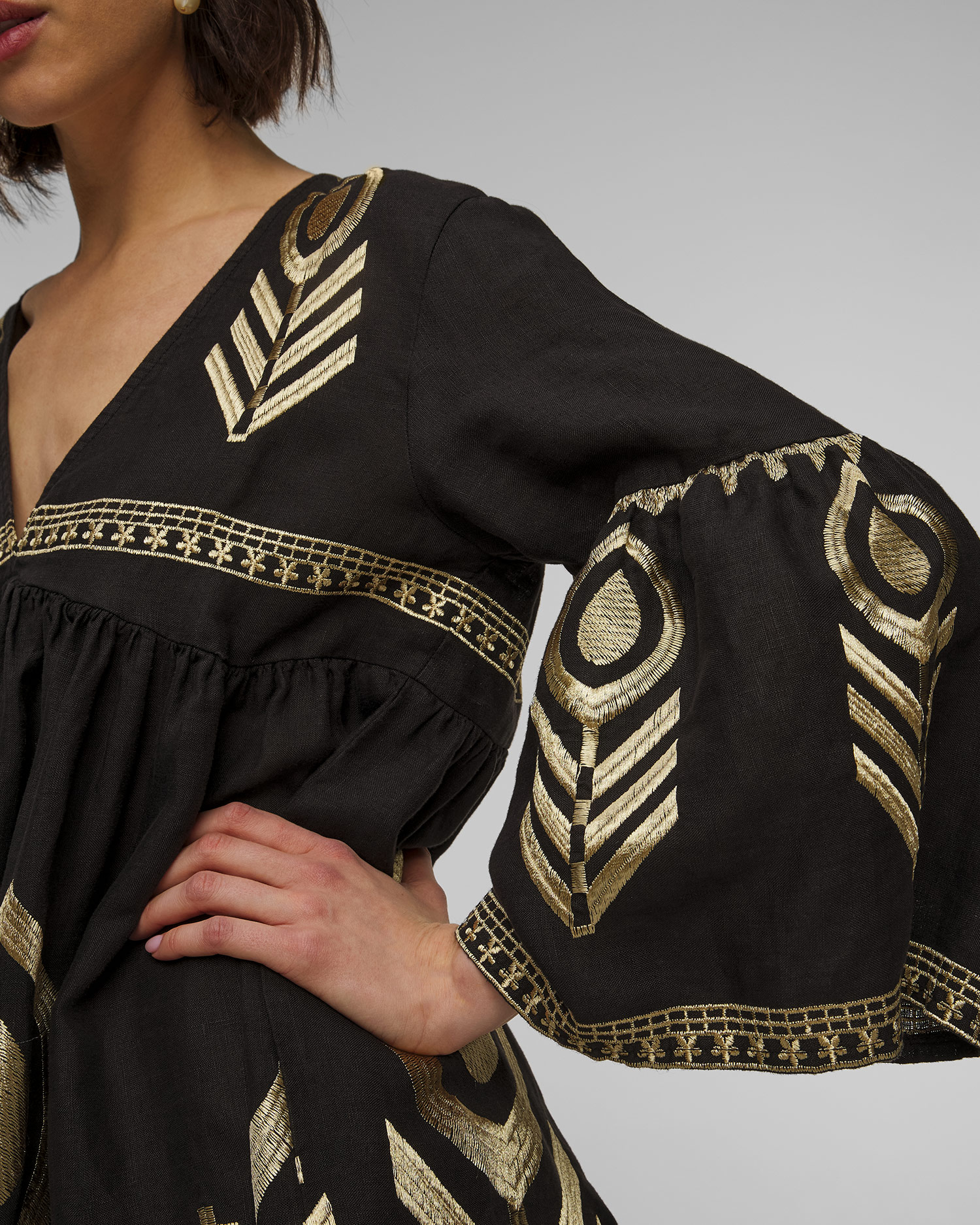 Kori Leinenkleid für Damen in Schwarz