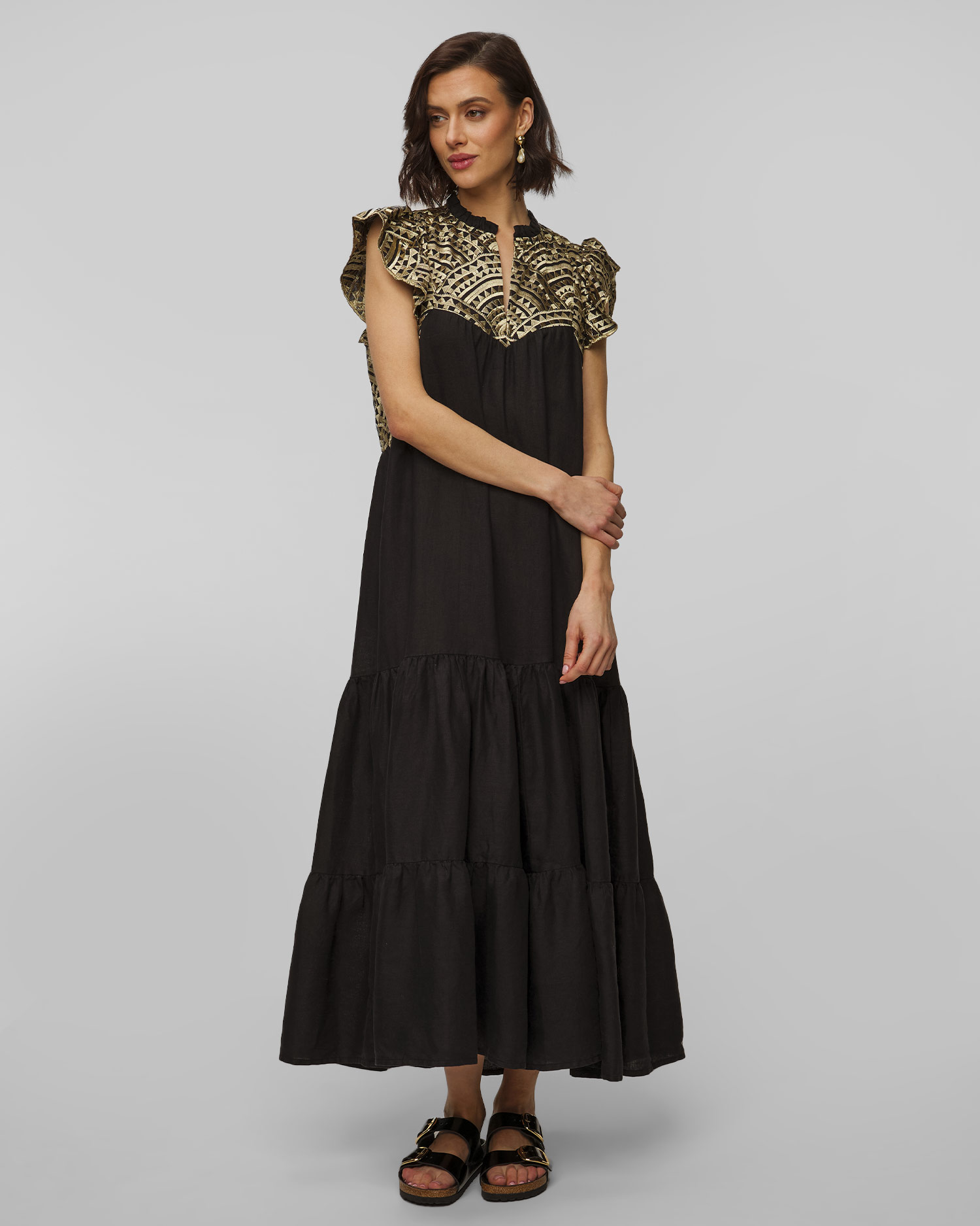 Kori Leinenkleid für Damen in Schwarz