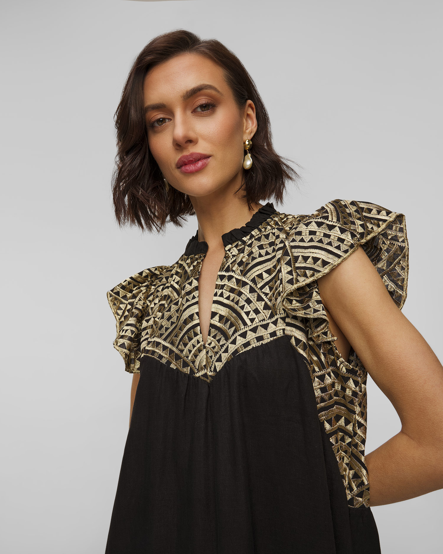 Kori Leinenkleid für Damen in Schwarz