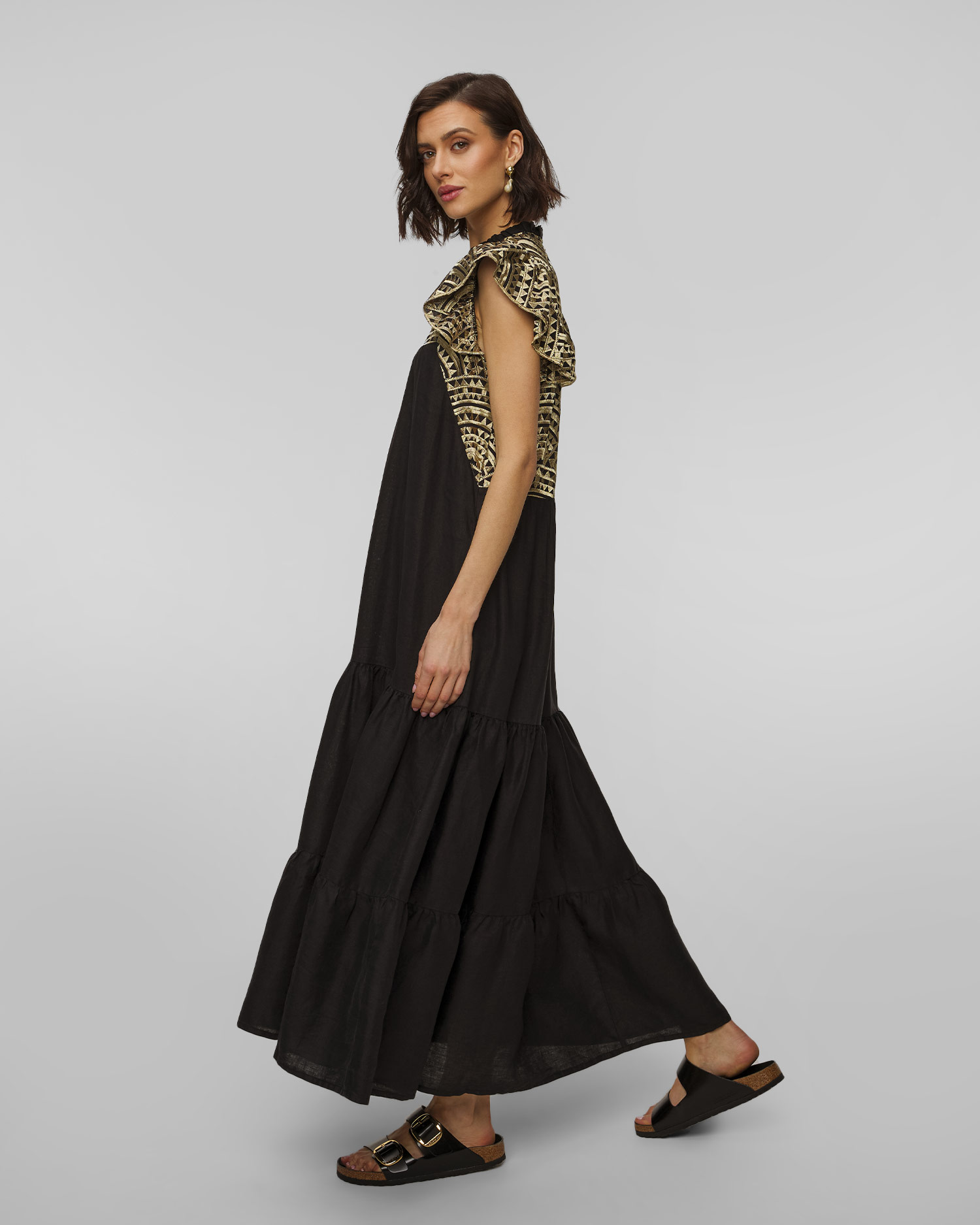 Kori Leinenkleid für Damen in Schwarz