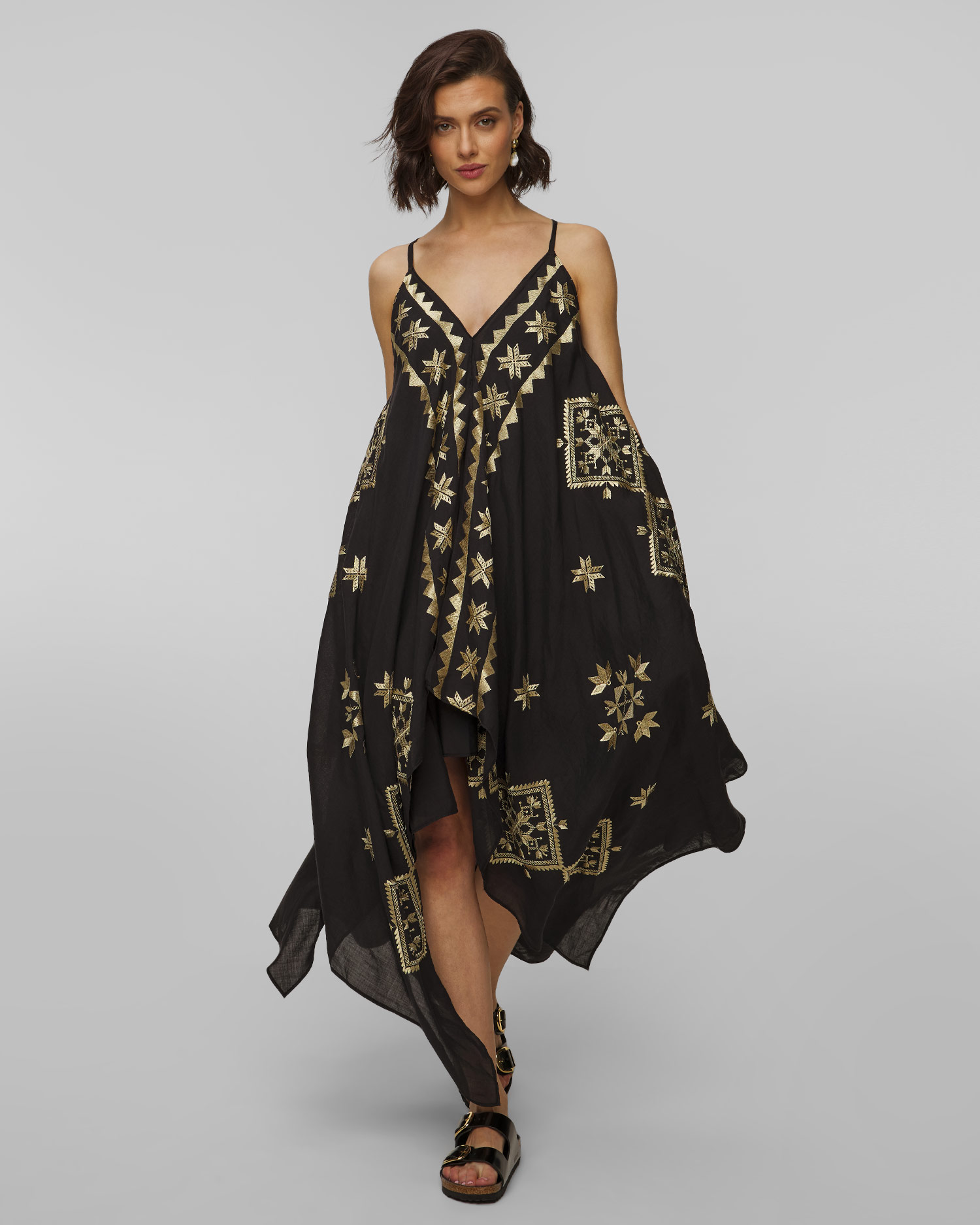 Kori Damenkleid aus Ramie in Schwarz