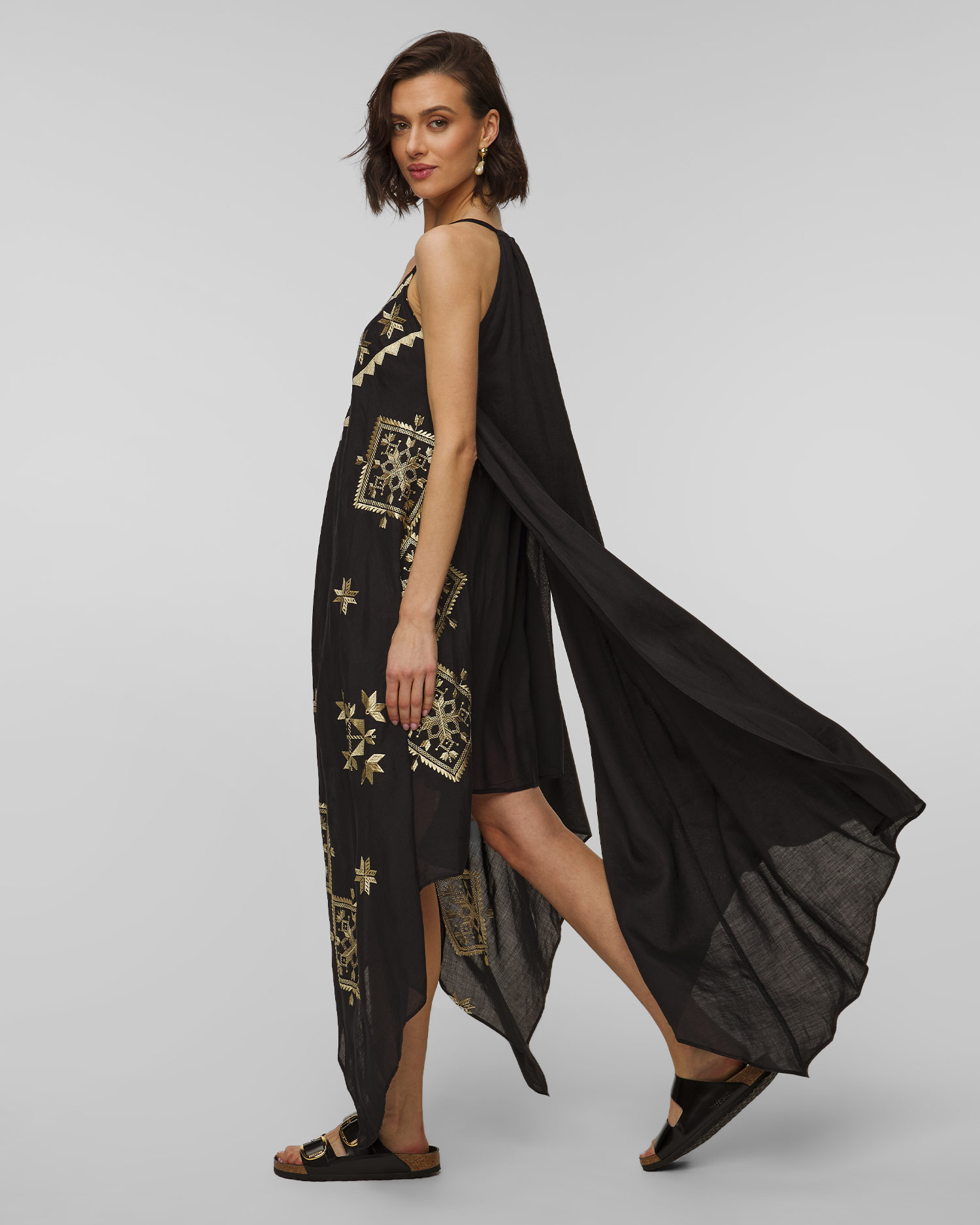 Kori Damenkleid aus Ramie in Schwarz