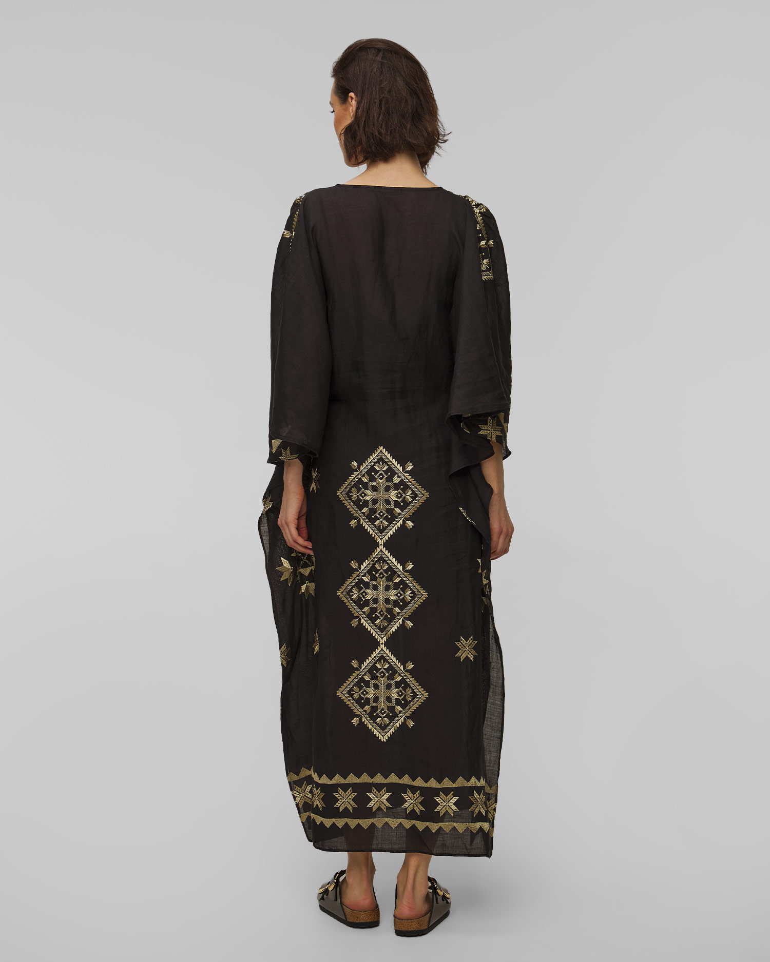 Rochie neagră din ramie pentru femei Kori